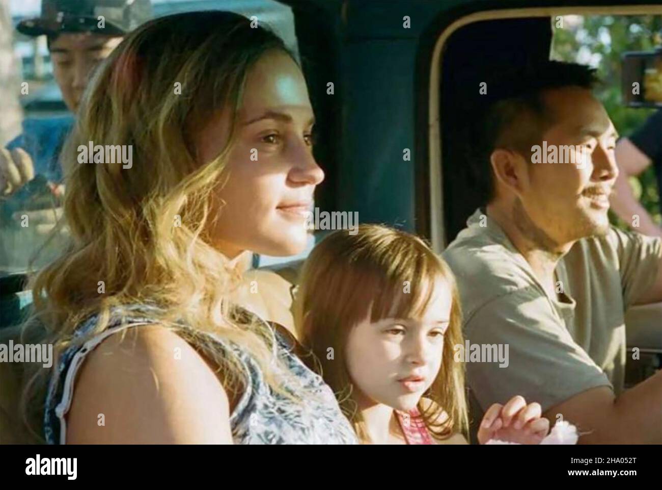 BLUE BAYOU 2021 Universal Pictures film with from left: Alicia Vikander, Sydney Kowalske, Justin Chon Stock Photo