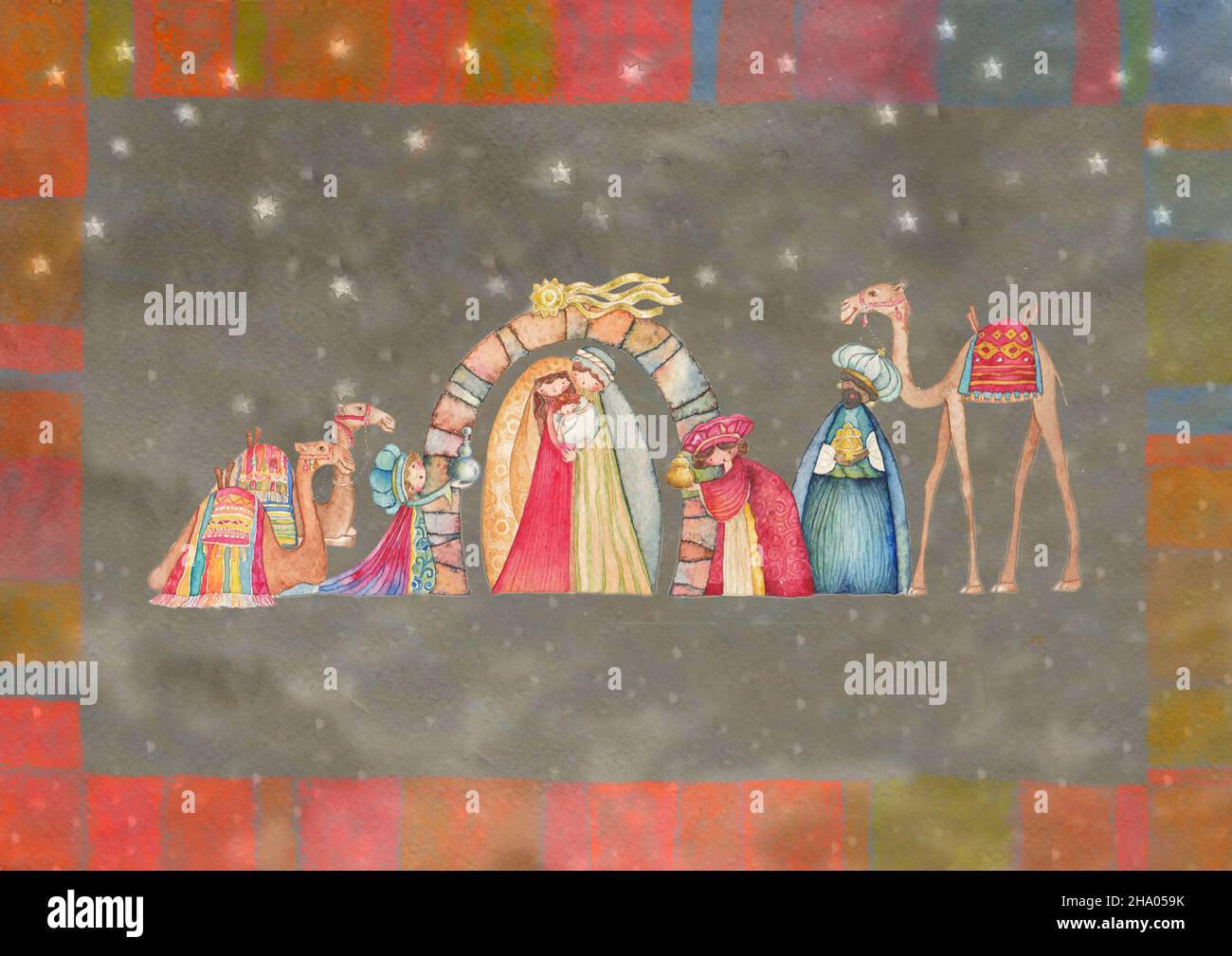 Christmas Nativity scene Jesus, Mary, Joseph Stock Photo Alamy