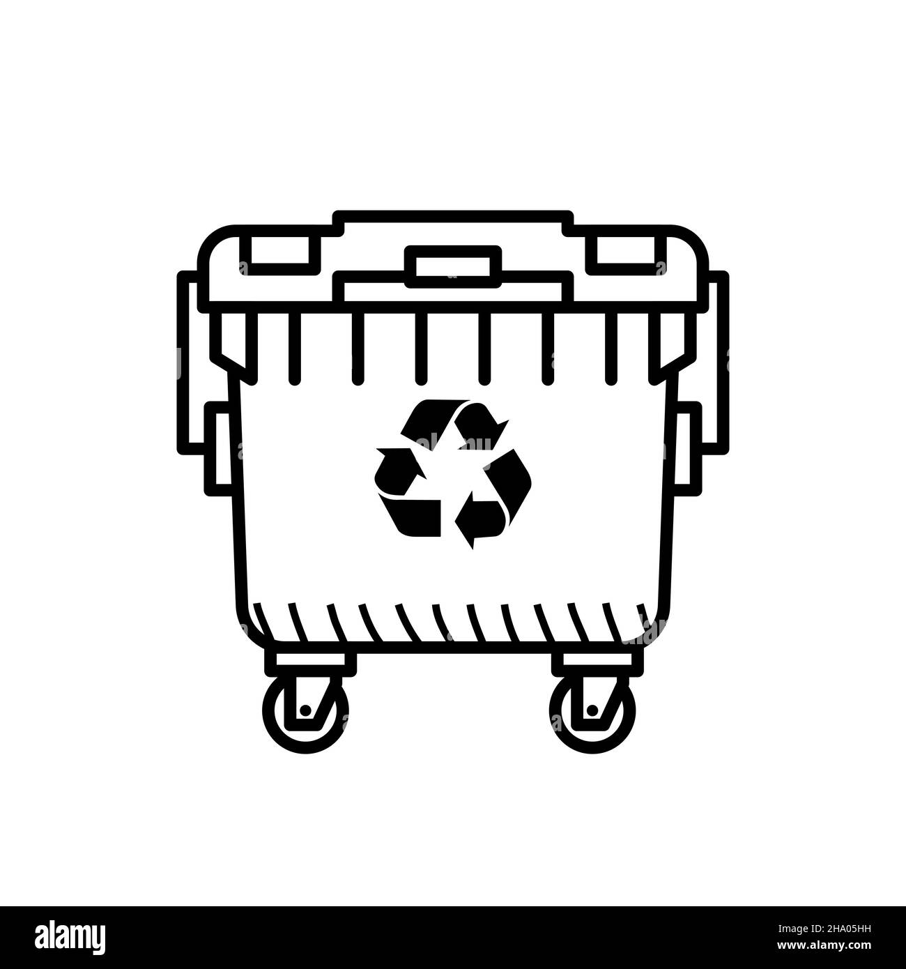 Recycle garbage bin. Trash can black and white Stock Vector Image & Art