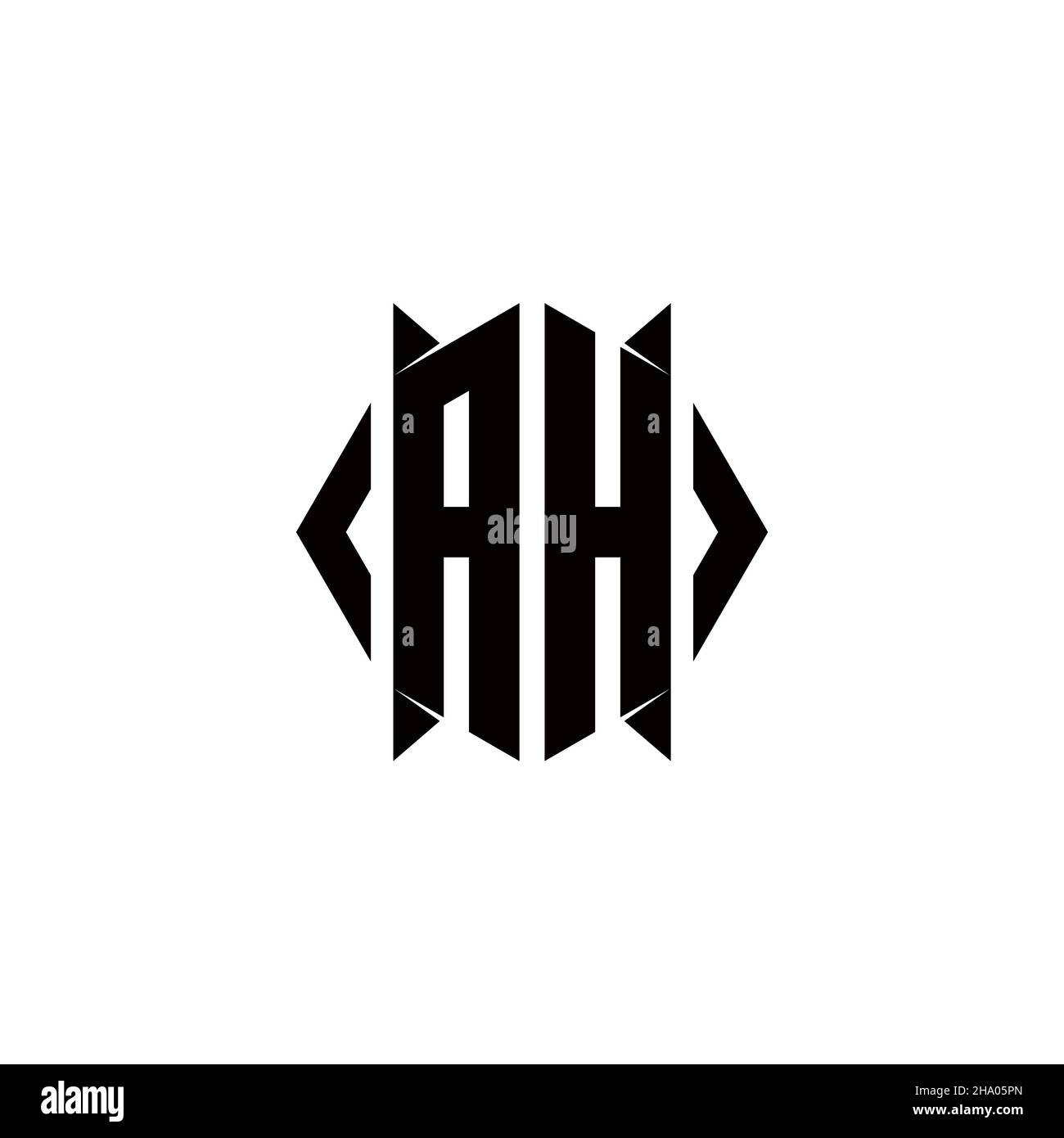 AH Logo monogram with shield shape designs template vector icon modern Stock Vector