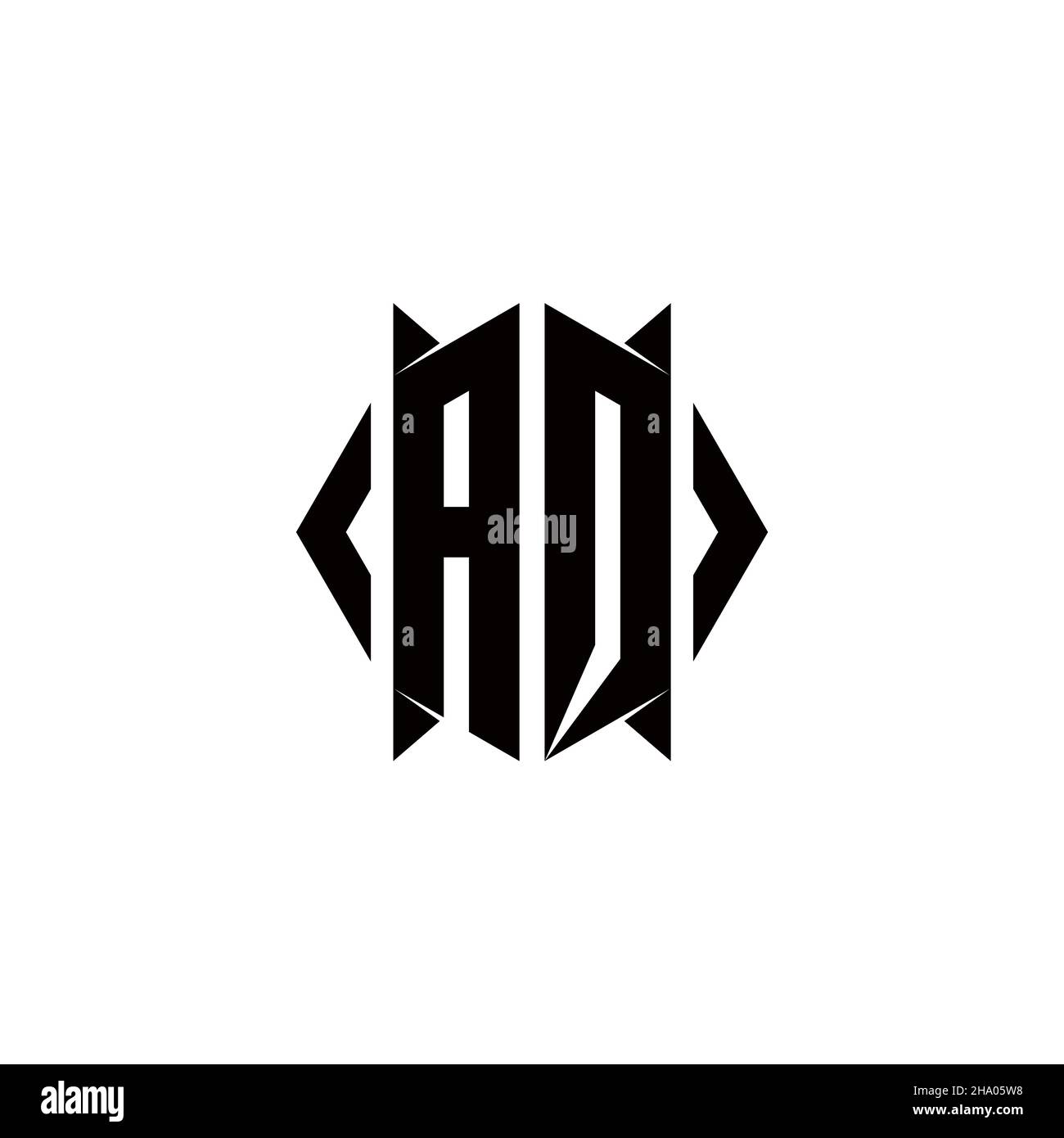 AQ Logo monogram with shield shape designs template vector icon modern Stock Vector