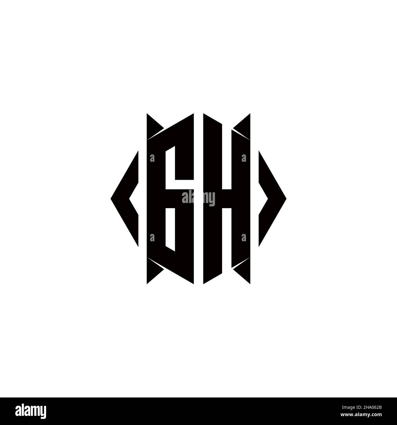 GH Logo monogram with shield shape designs template vector icon modern ...