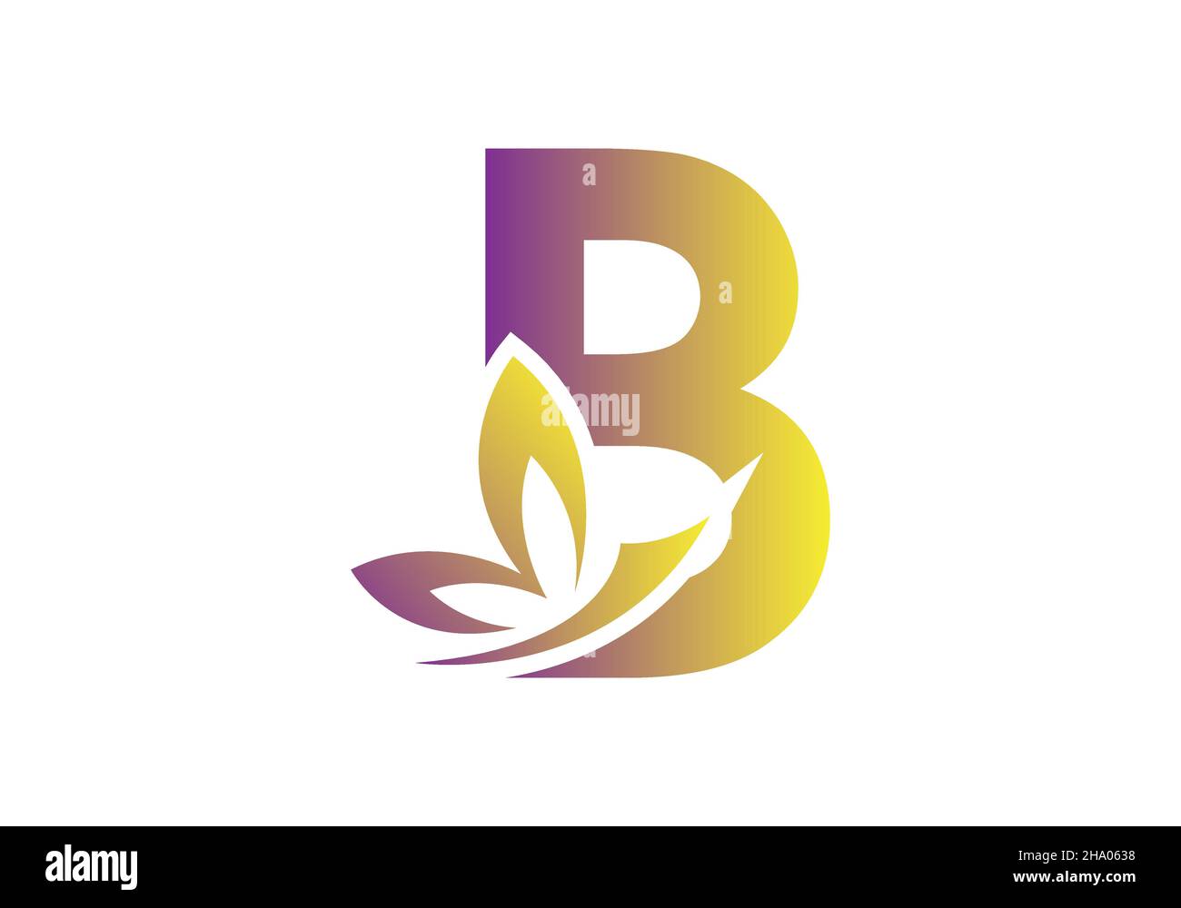 this is a creative letter B add butterfly icon design Stock Vector ...