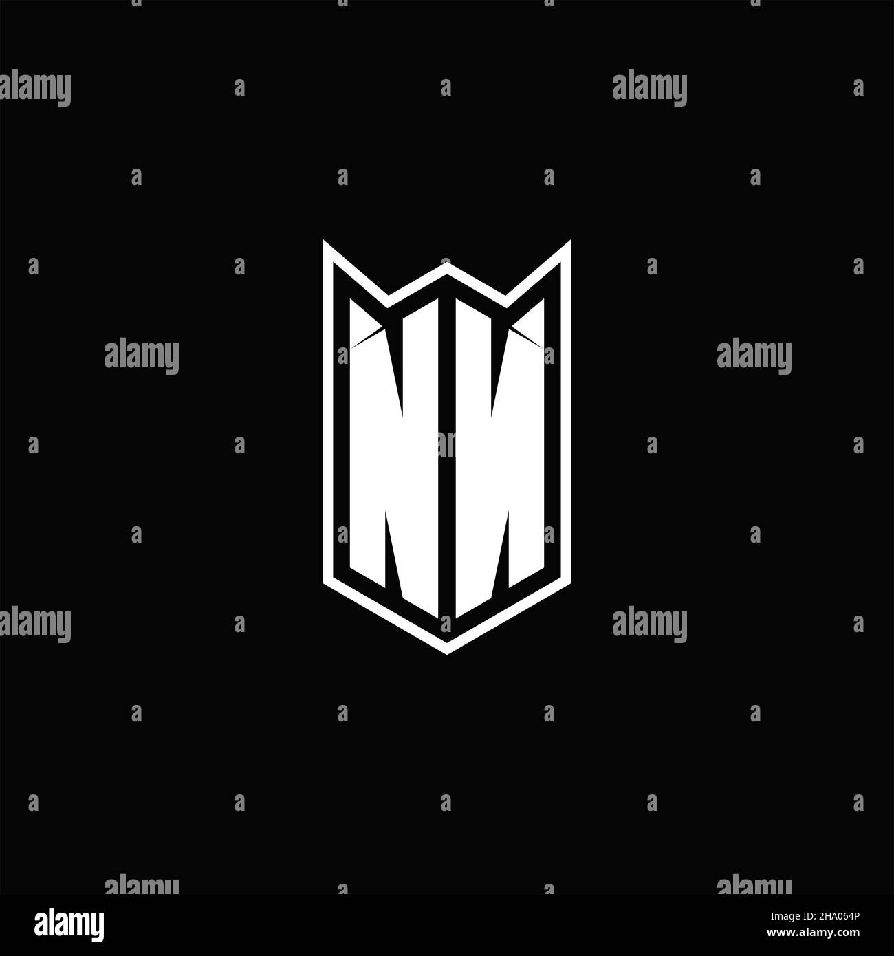NN Logo monogram with shield shape designs template vector icon modern Stock Vector
