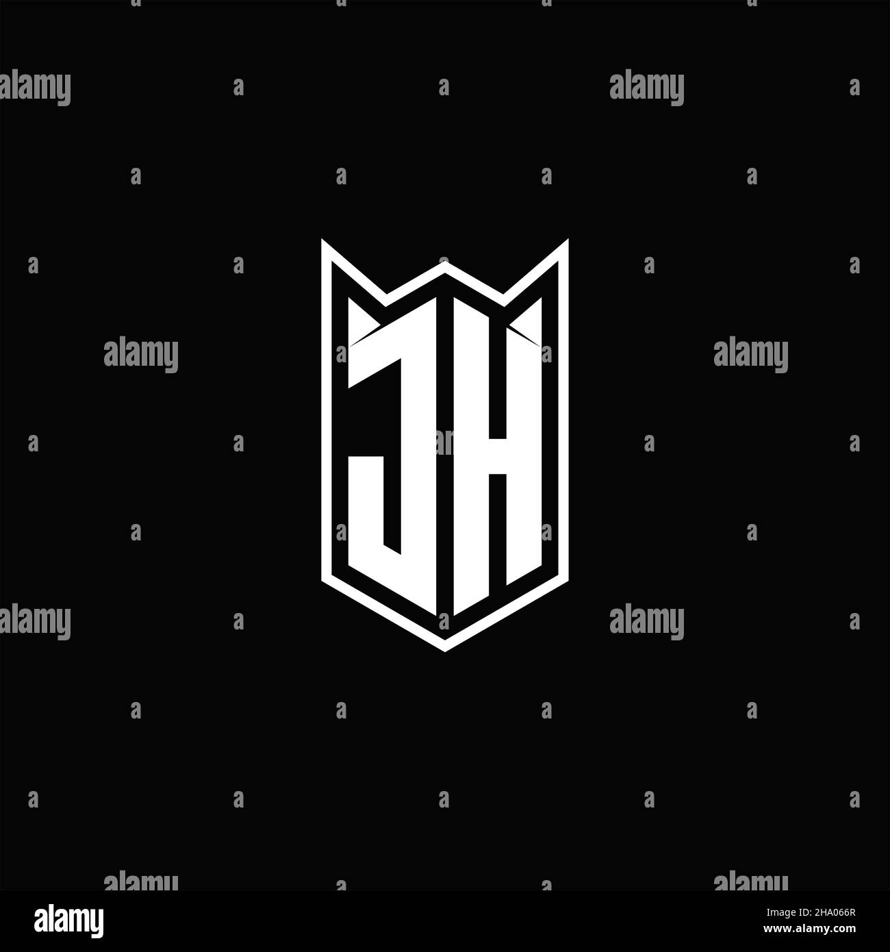JH Logo monogram with shield shape designs template vector icon modern ...
