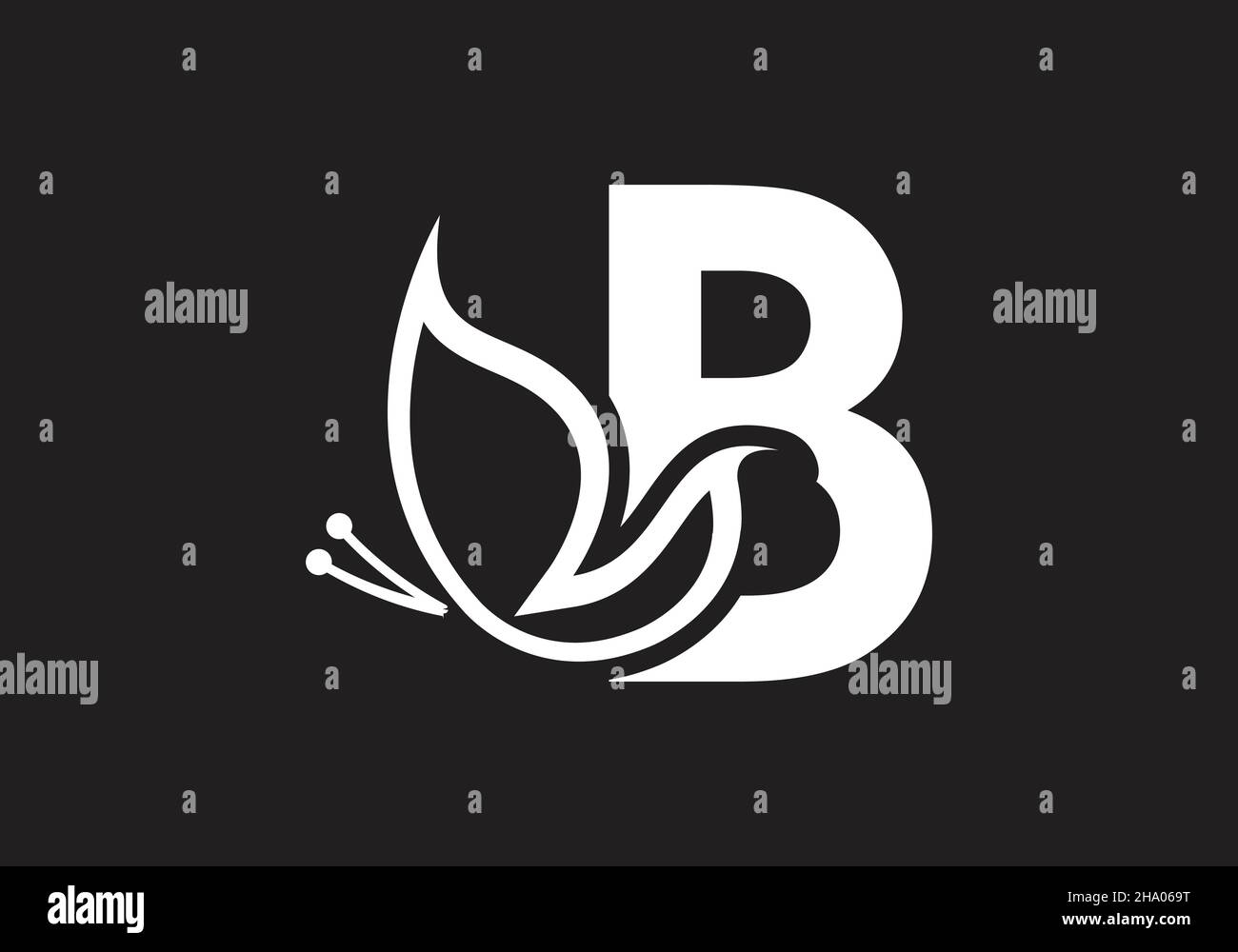 this is a creative letter B add butterfly icon design Stock Vector ...