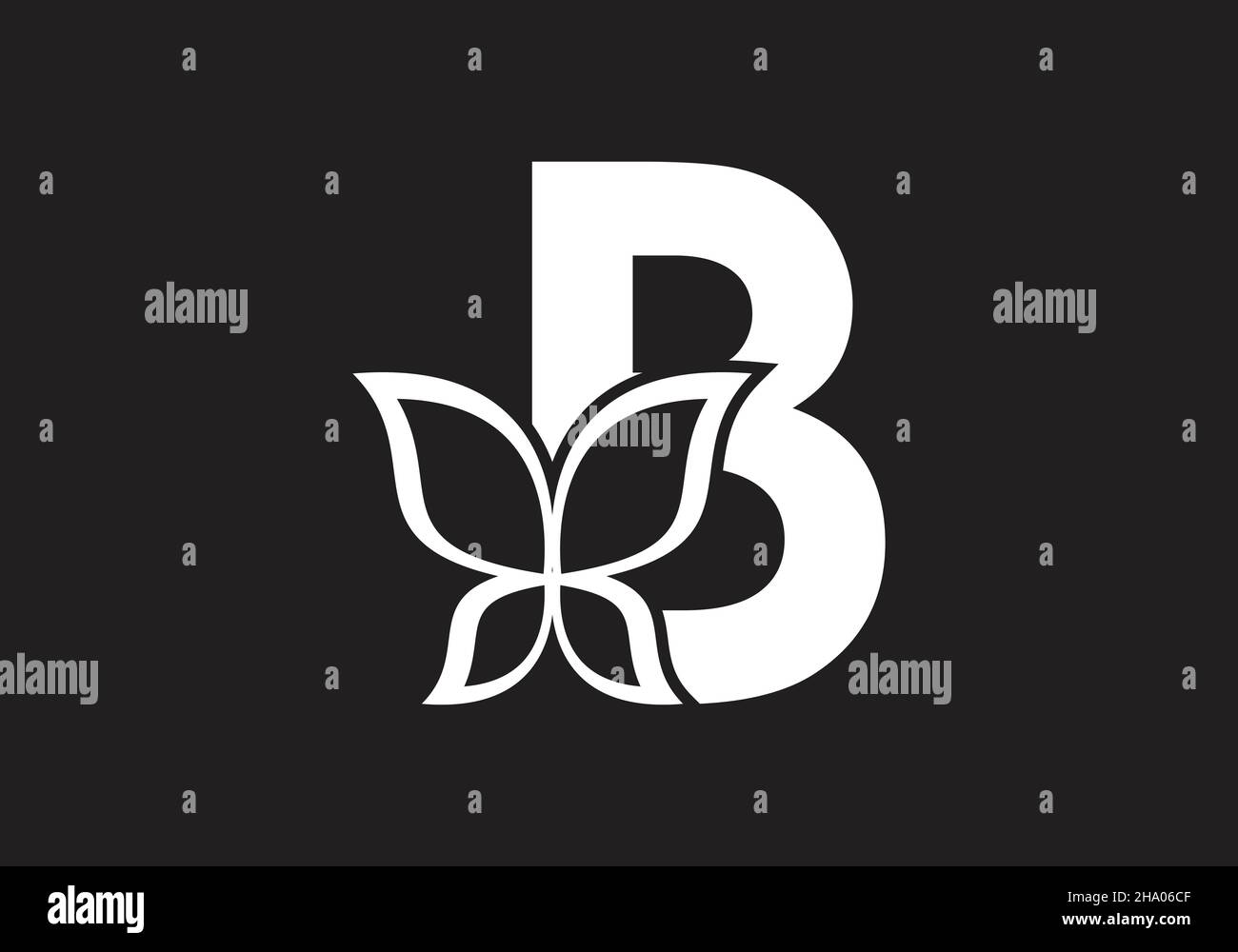 this is a creative letter B add butterfly icon design Stock Vector ...