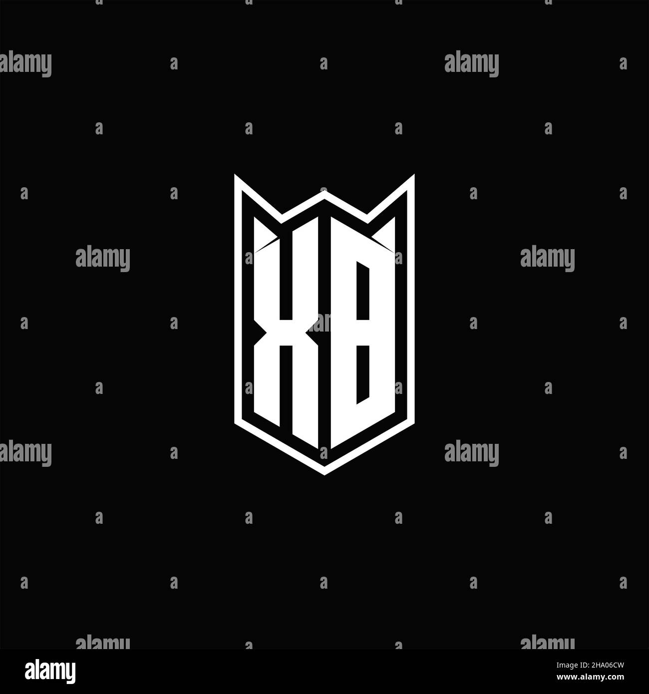 XB Logo monogram with shield shape designs template vector icon modern Stock Vector