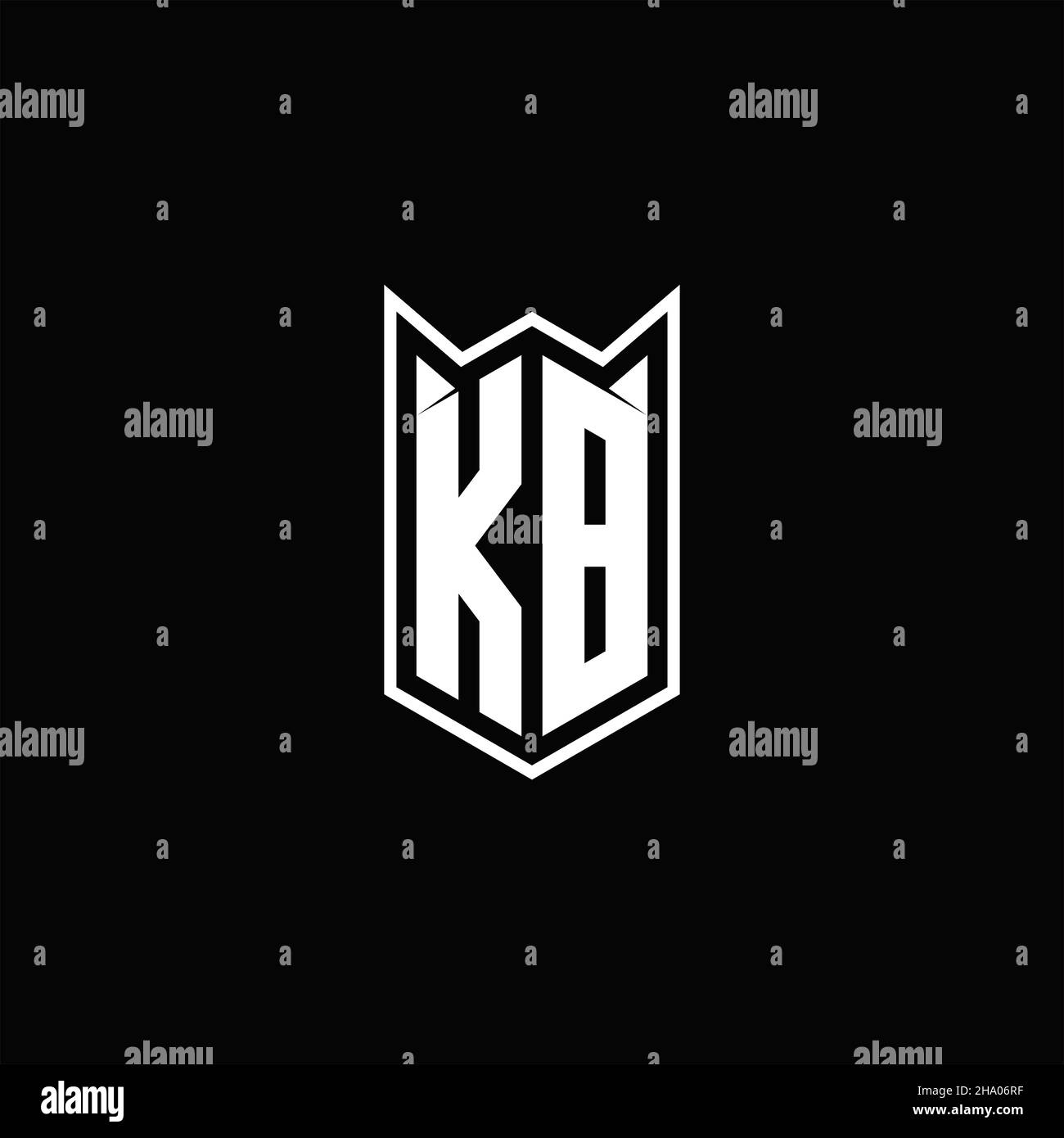 KB Logo monogram with shield shape designs template vector icon modern Stock Vector