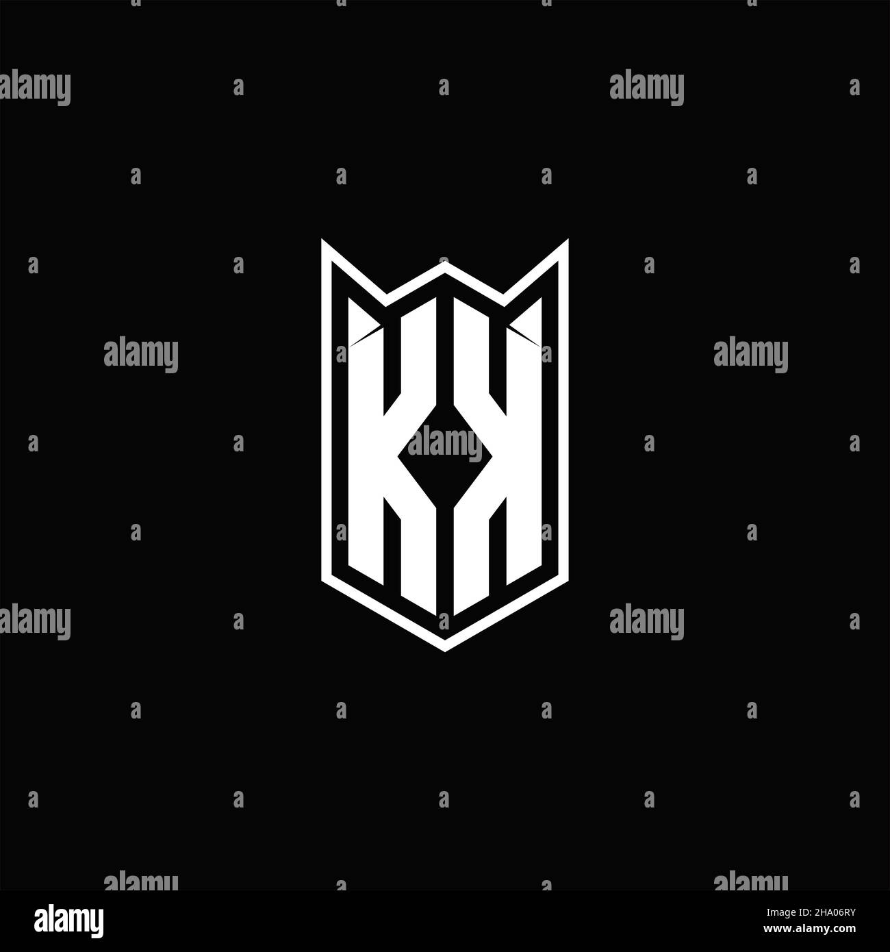 KK Logo monogram with shield shape designs template vector icon modern Stock Vector