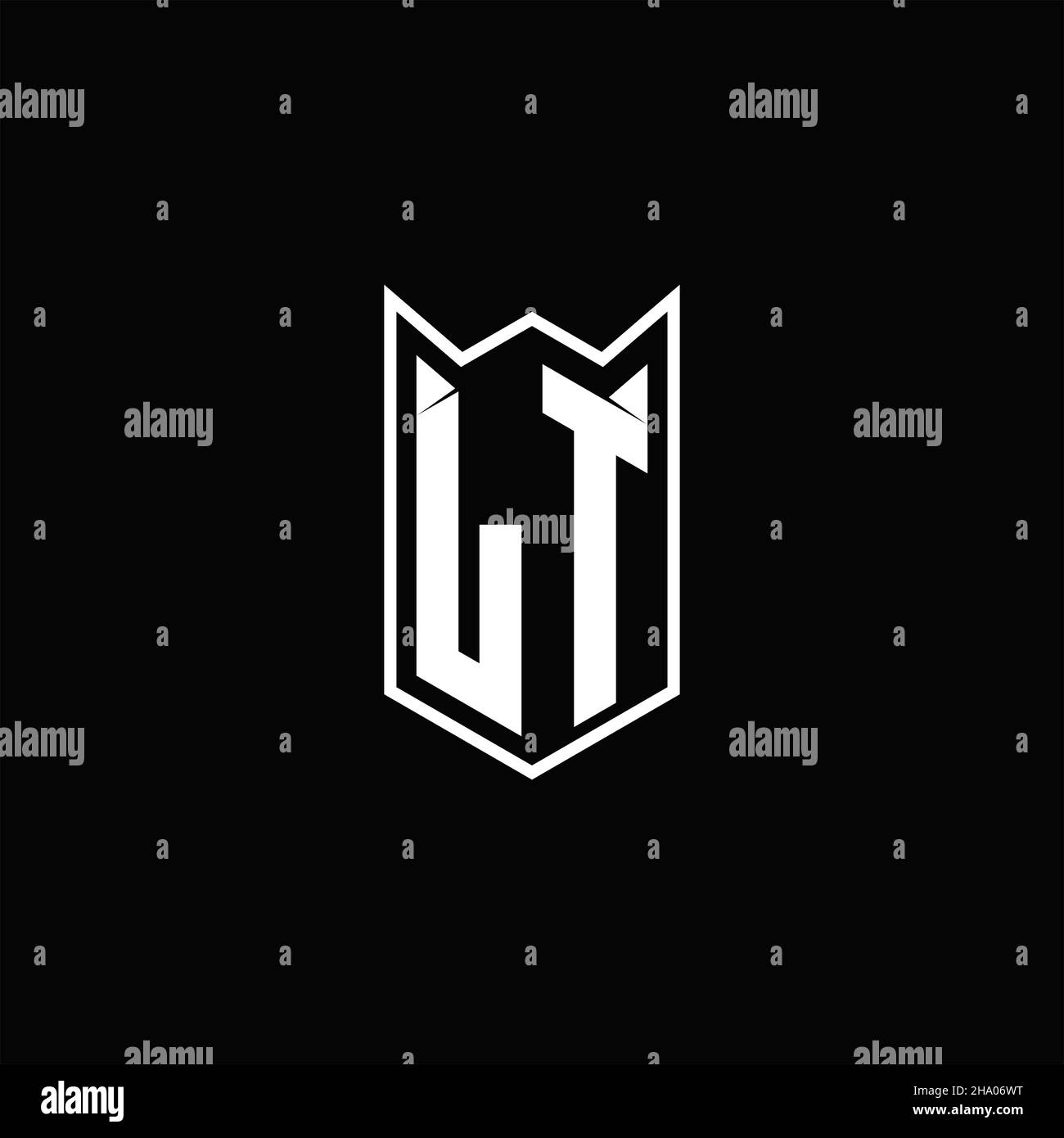 LT Logo monogram with shield shape designs template vector icon modern Stock Vector