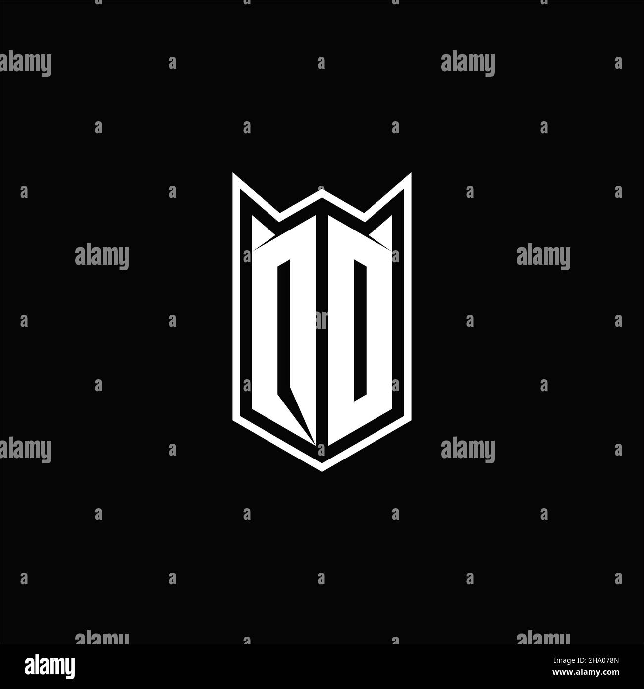 QD Logo monogram with shield shape designs template vector icon modern Stock Vector