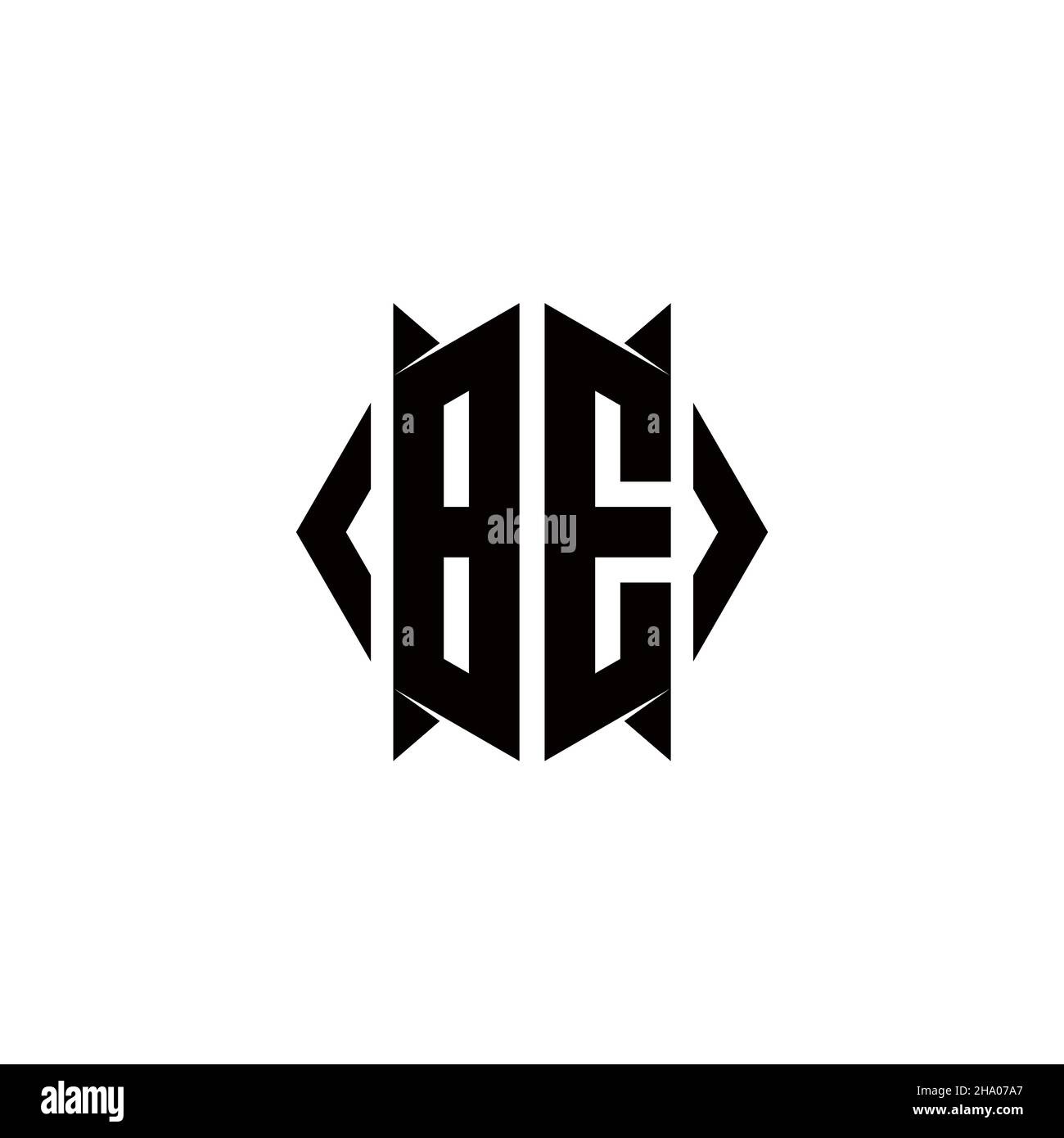 BE Logo monogram with shield shape designs template vector icon modern Stock Vector