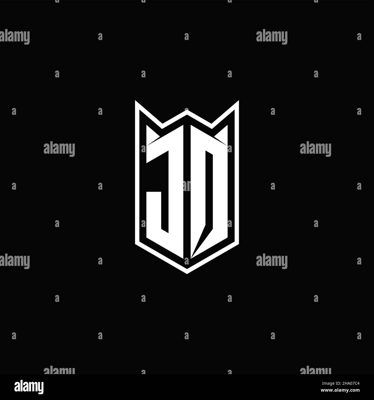 JQ Logo monogram with shield shape designs template vector icon modern Stock Vector
