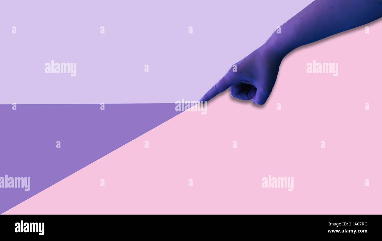 3d illustration - Minimal Motion Art with purple hand Stock Photo - Alamy
