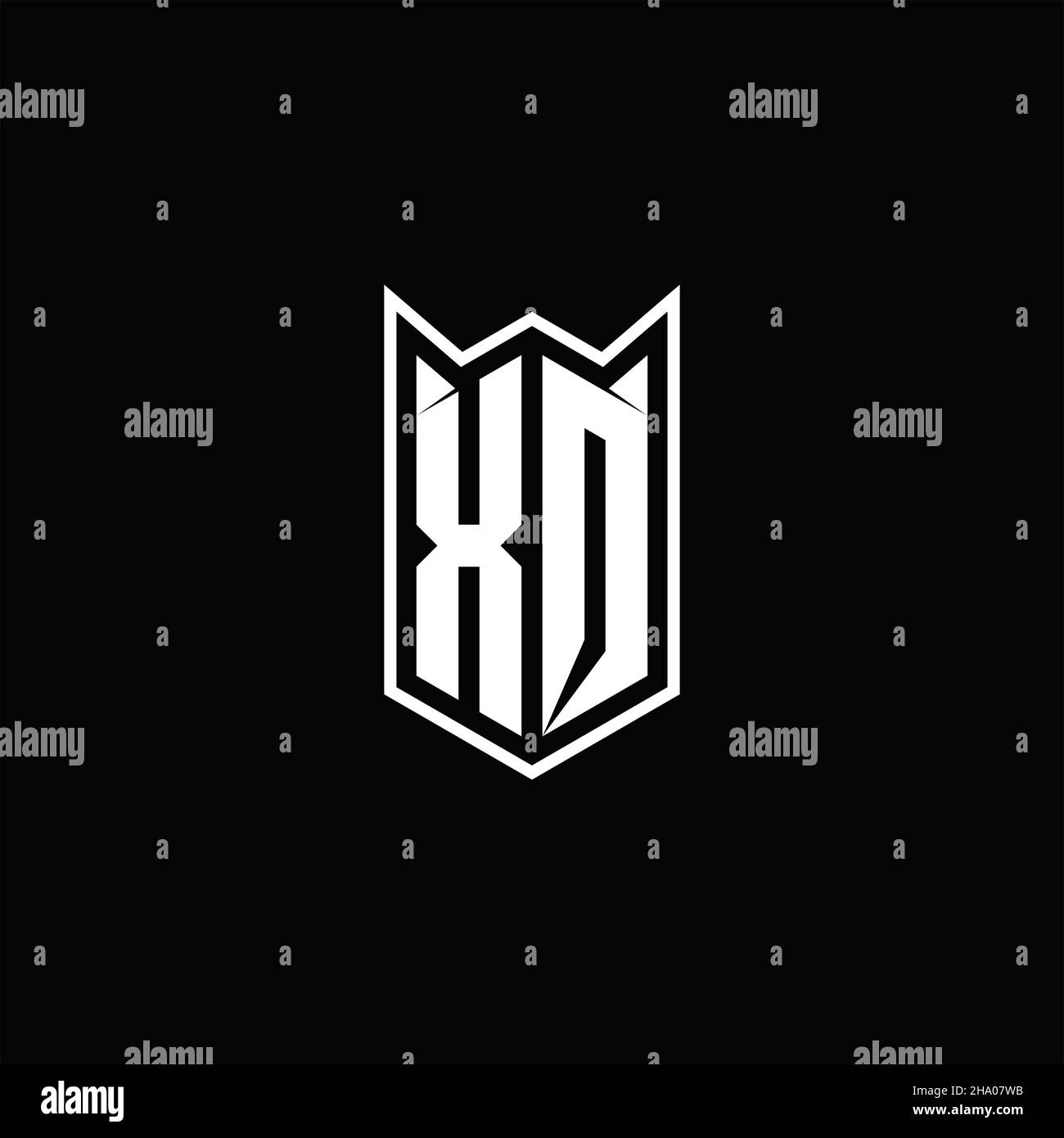 XQ Logo monogram with shield shape designs template vector icon modern Stock Vector