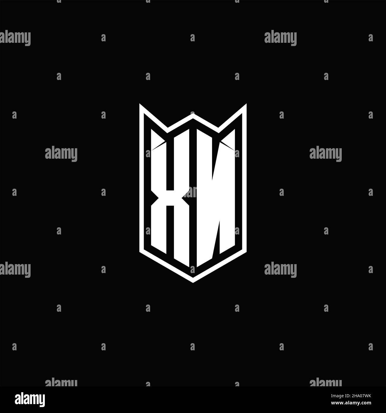 XN Logo monogram with shield shape designs template vector icon modern Stock Vector