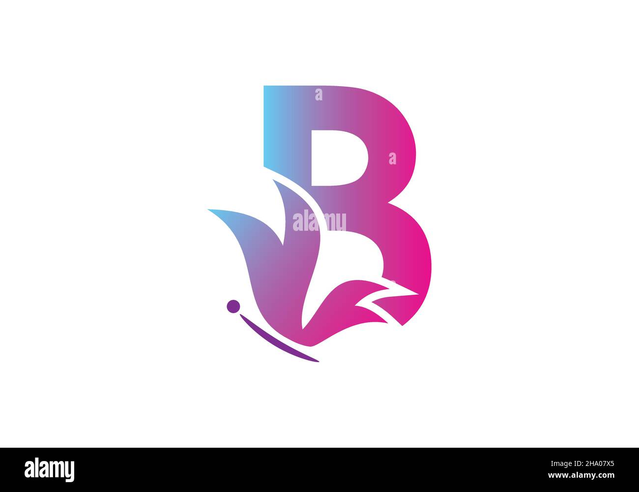 this is a creative letter B add butterfly icon design Stock Vector ...