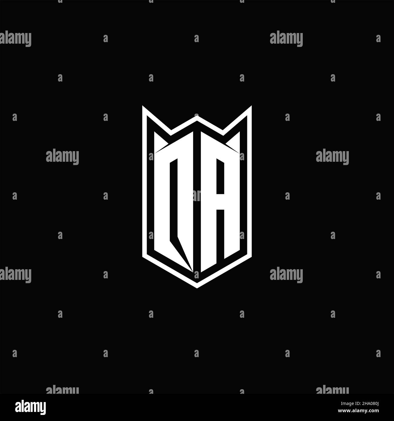 QA Logo monogram with shield shape designs template vector icon modern Stock Vector