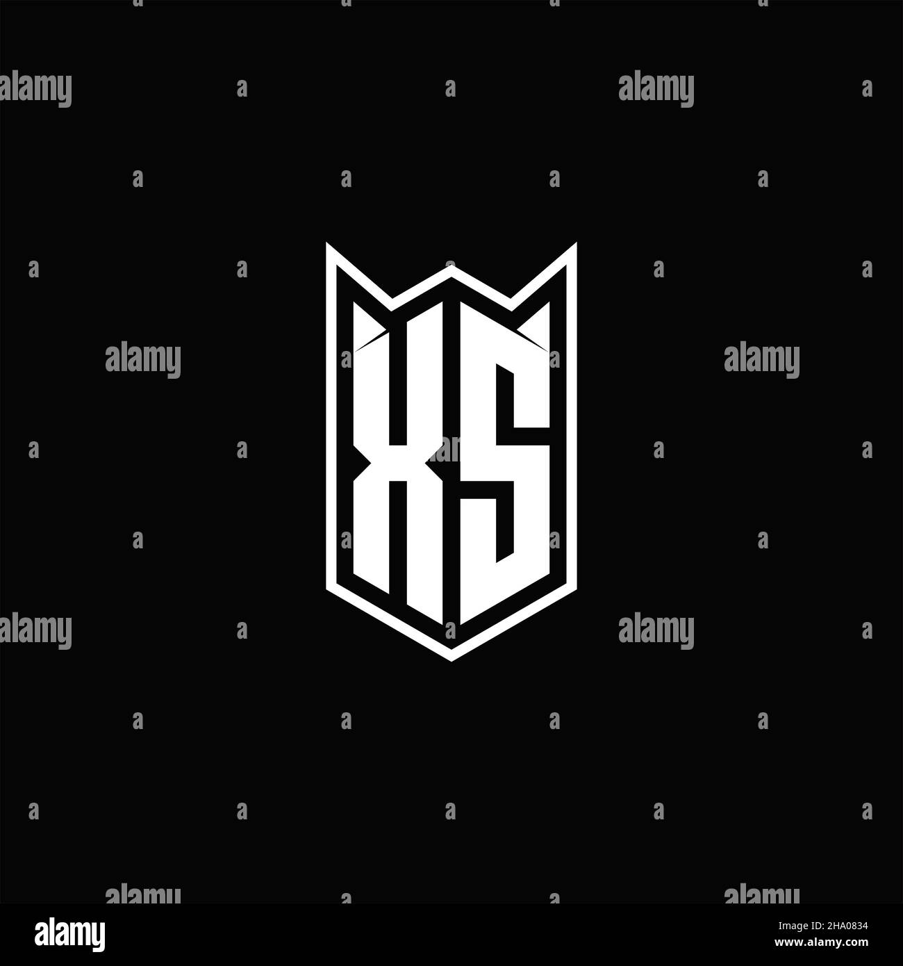 XS Logo monogram with shield shape designs template vector icon modern Stock Vector