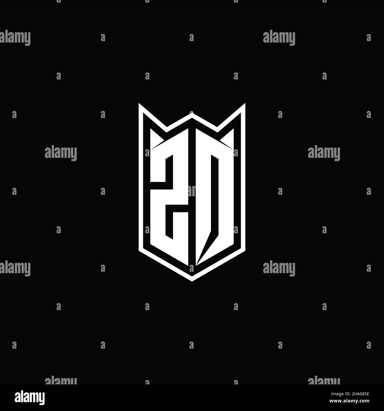 ZQ Logo monogram with shield shape designs template vector icon modern Stock Vector