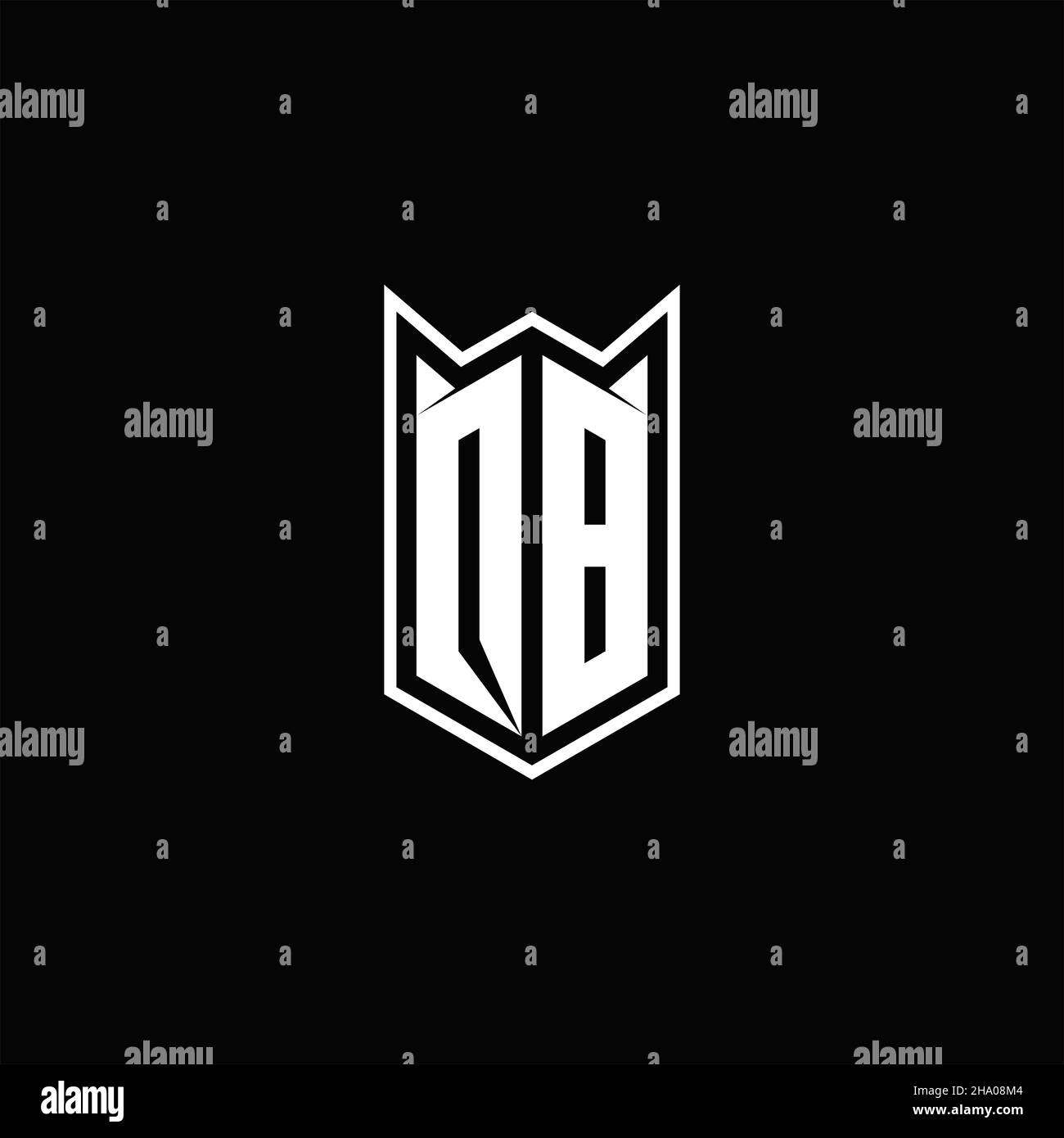 QB Logo monogram with shield shape designs template vector icon modern Stock Vector