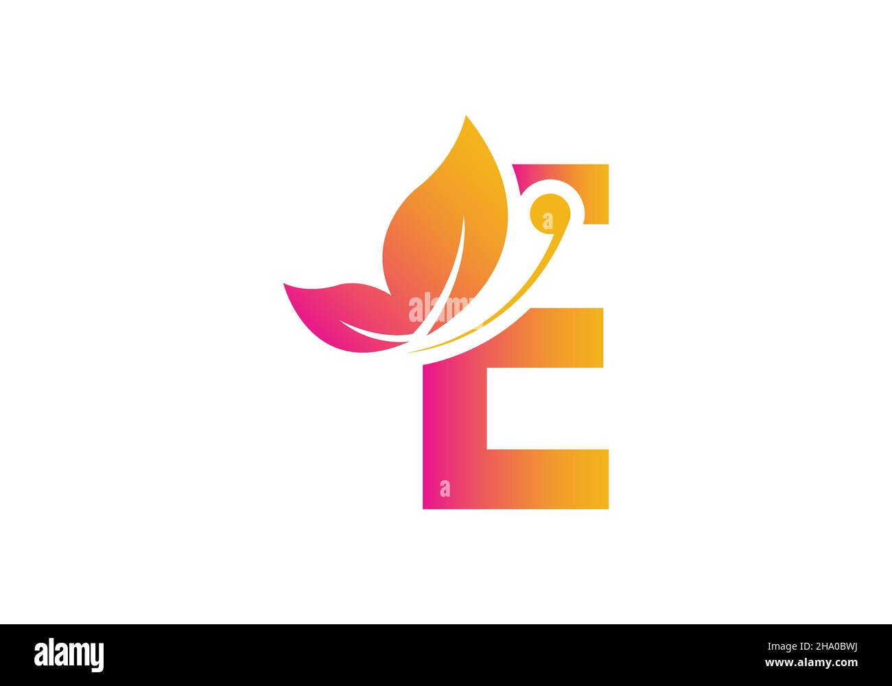 this is a creative letter E add butterfly icon design Stock Vector ...