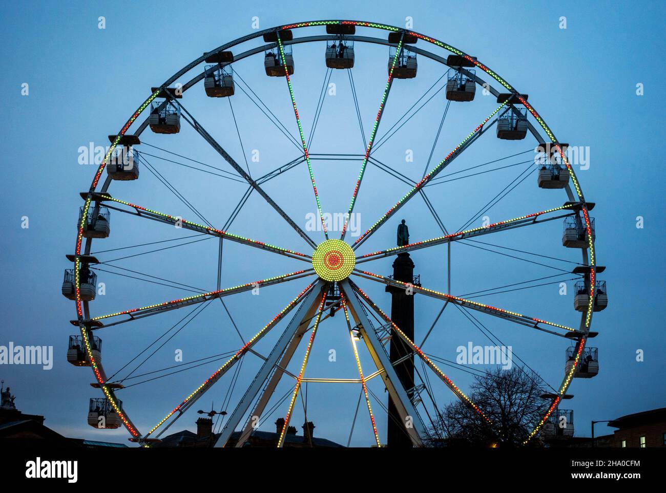 Ferris wheel at Liverpool Christmas Market 2021 in St Johns Garden