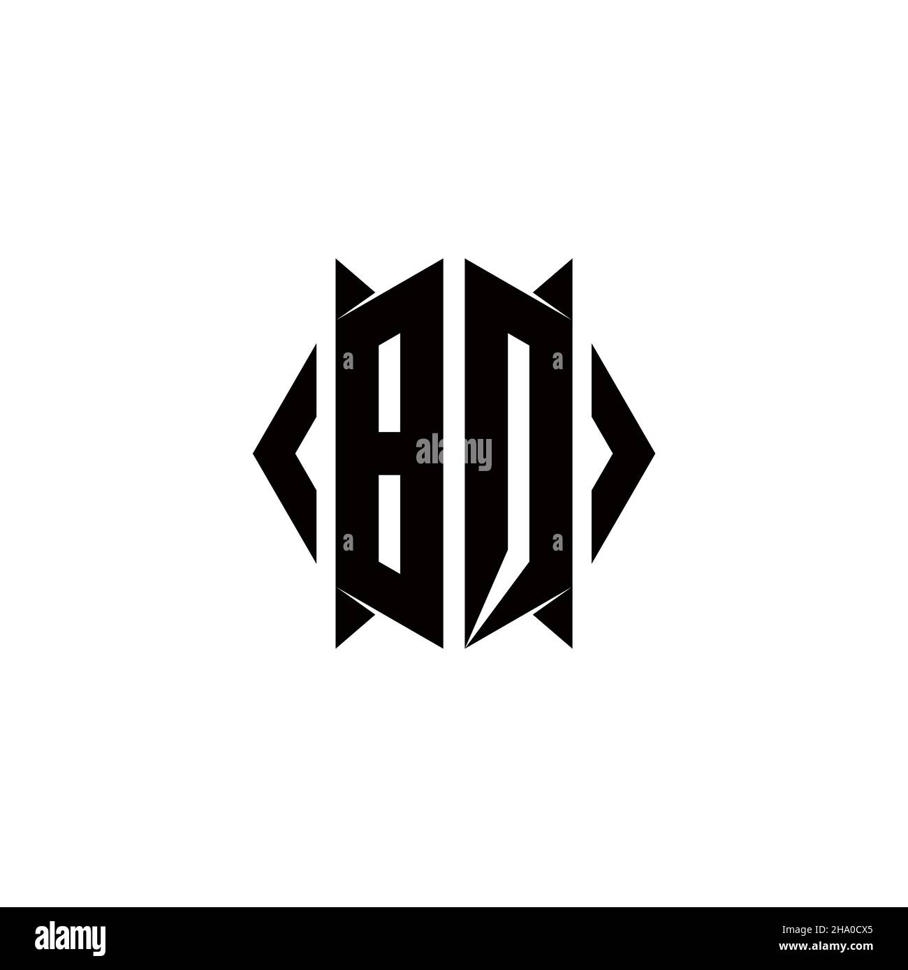 BQ Logo monogram with shield shape designs template vector icon modern Stock Vector