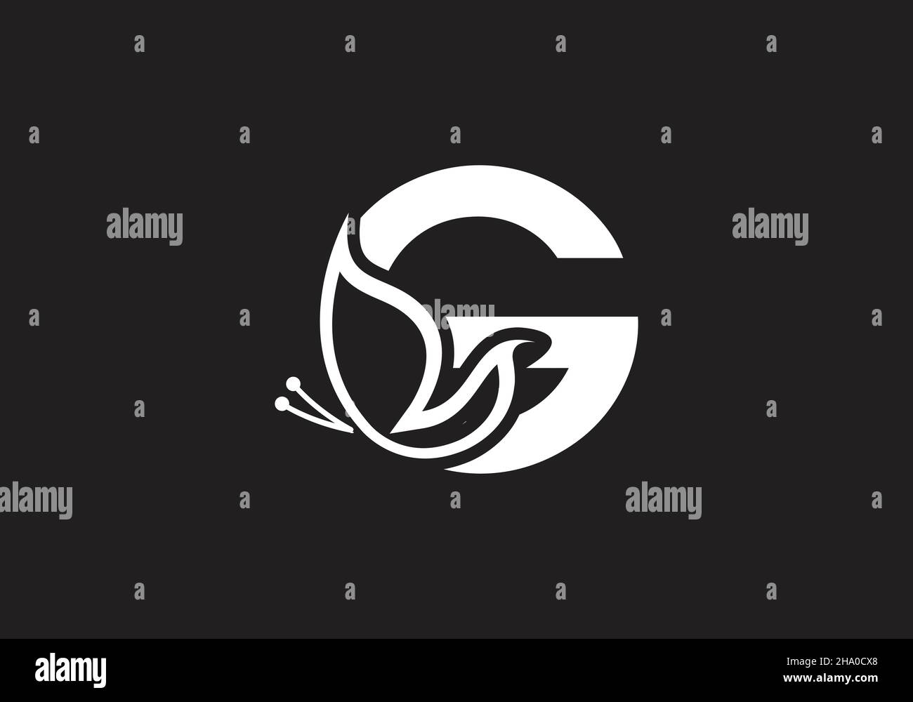this is a creative letter G add butterfly icon design Stock Vector ...
