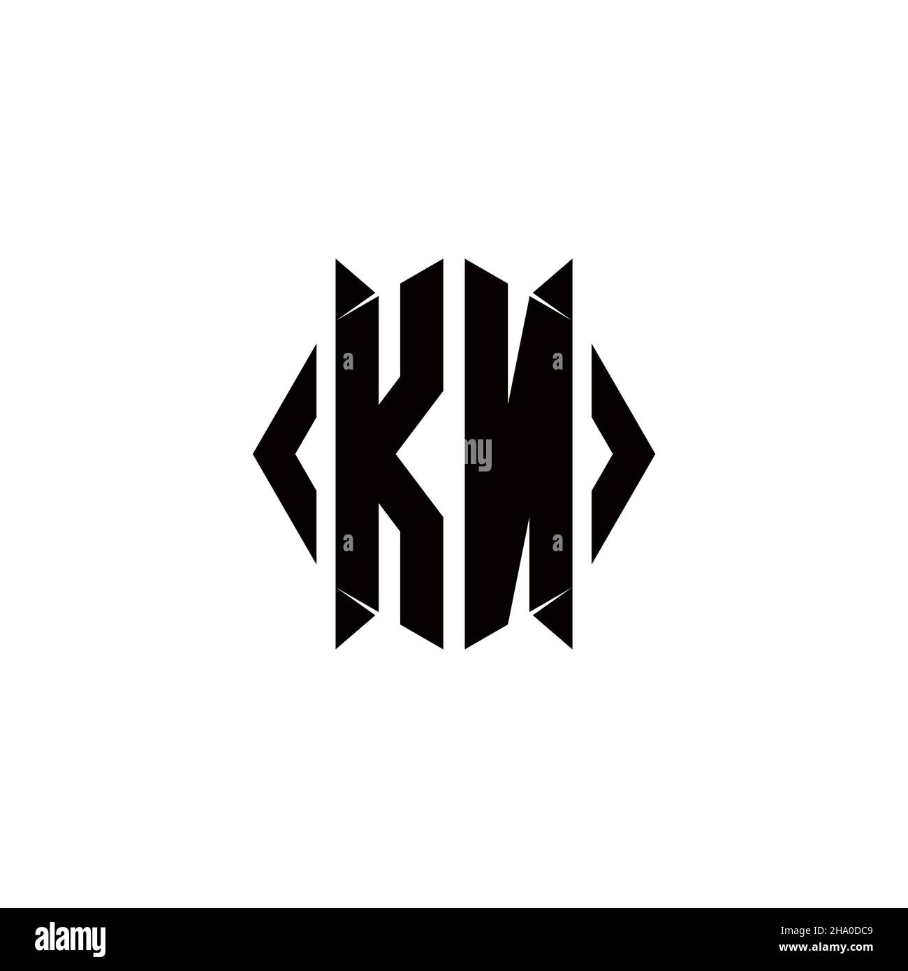 KN Logo monogram with shield shape designs template vector icon modern Stock Vector