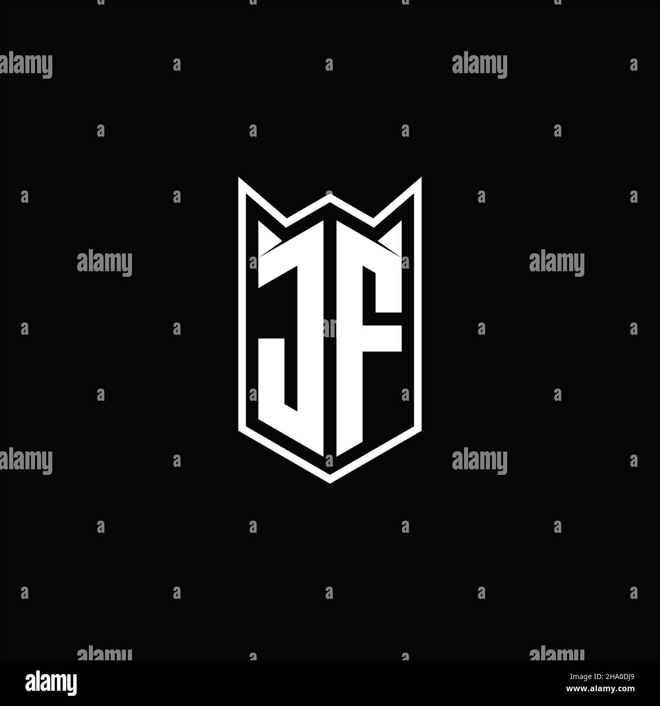JF Logo monogram with shield shape designs template vector icon modern Stock Vector