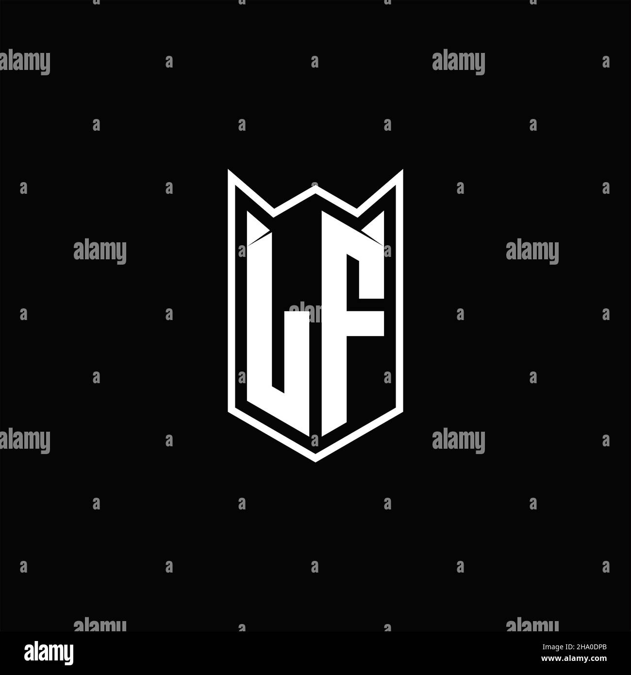 LF Logo monogram with shield shape designs template vector icon modern Stock Vector
