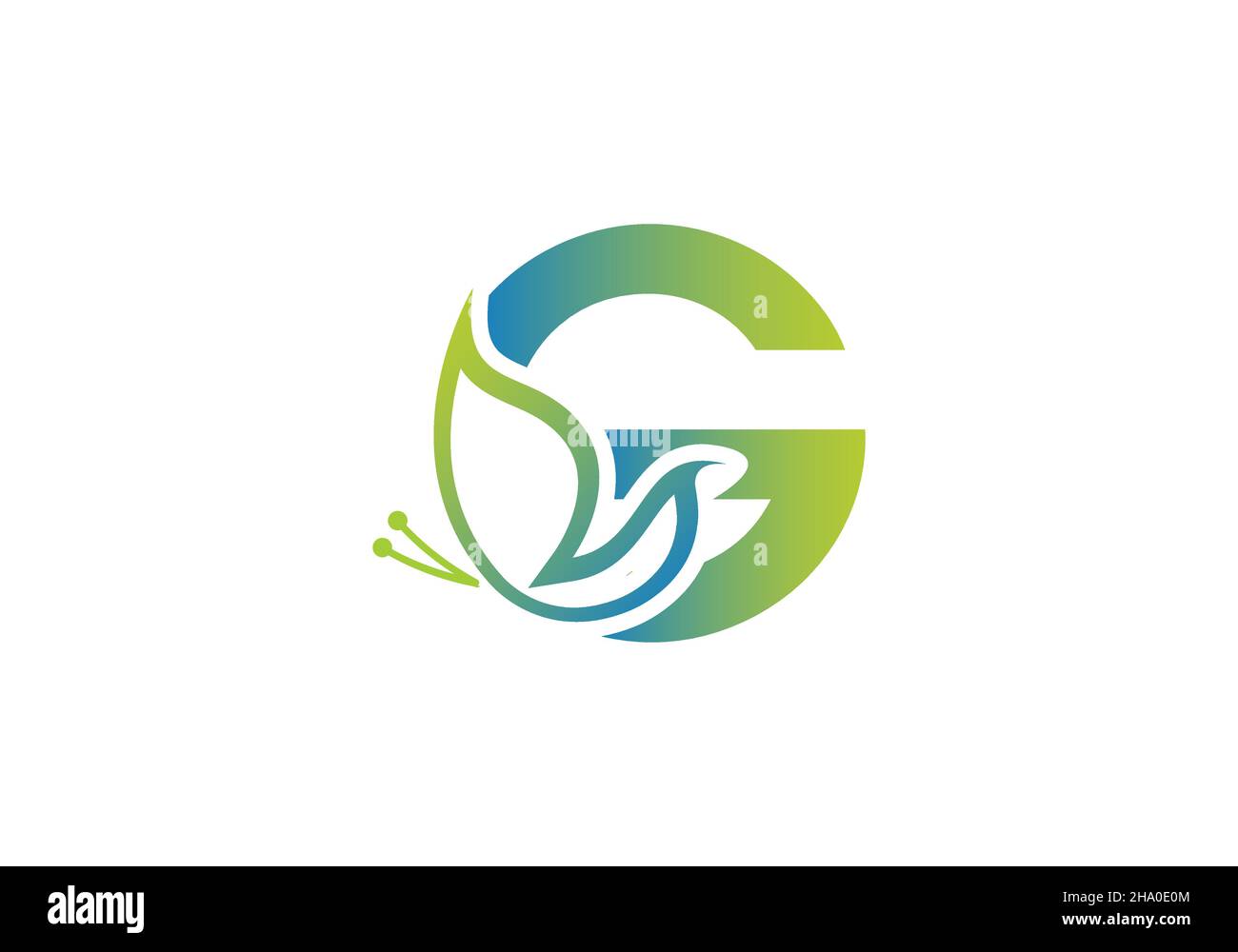 this is a creative letter G add butterfly icon design Stock Vector ...