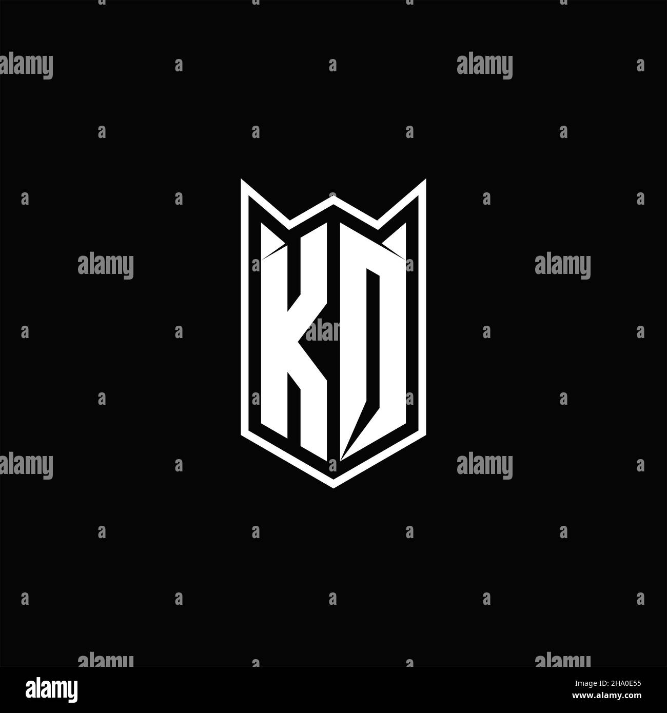 KQ Logo monogram with shield shape designs template vector icon modern Stock Vector