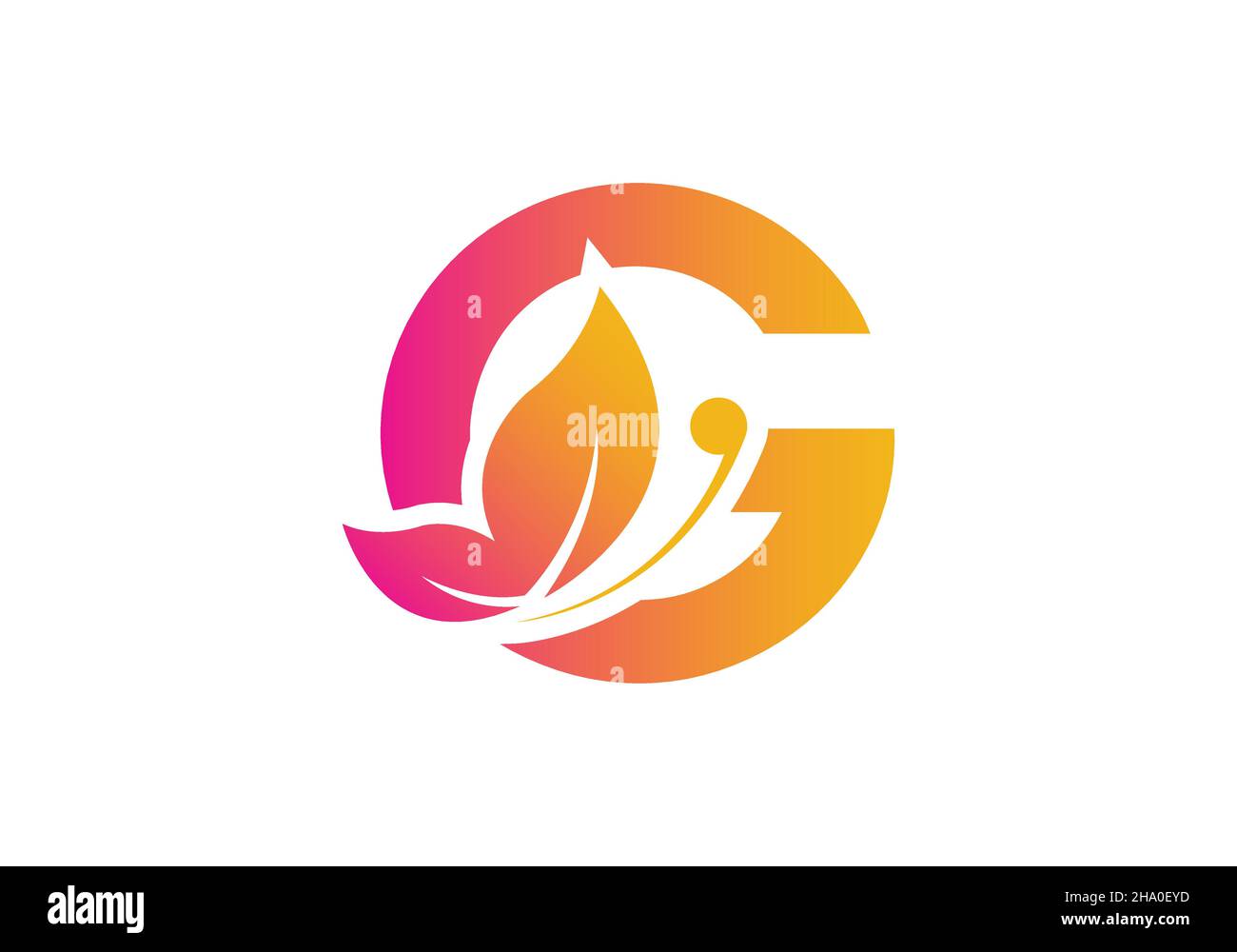 this is a creative letter G add butterfly icon design Stock Vector ...