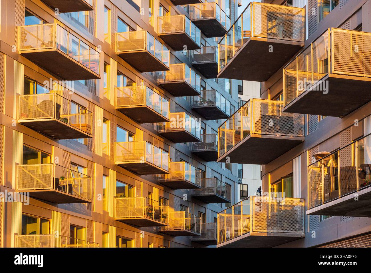 Modern residential high rise at waterfront at limfjord hi-res stock ...