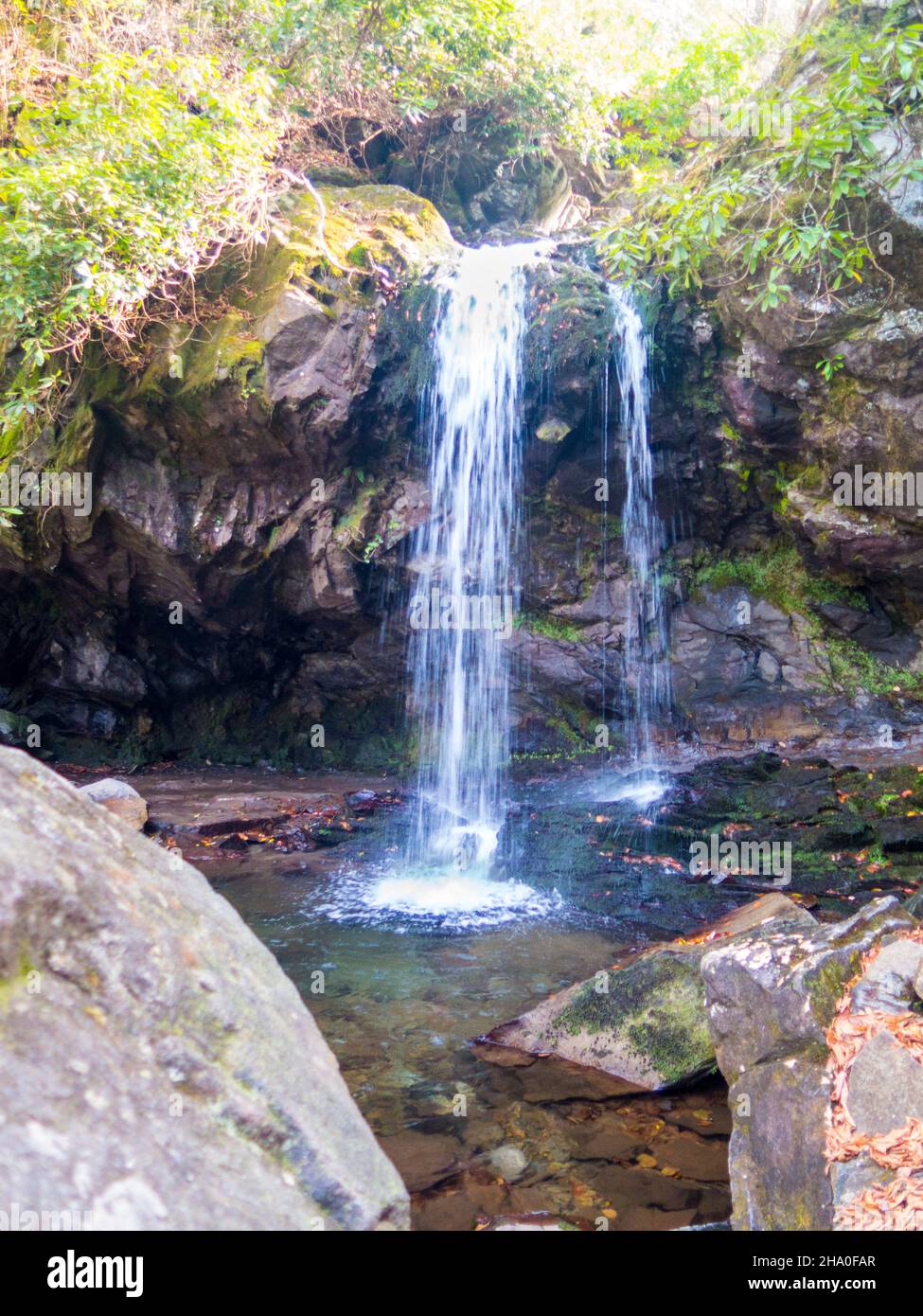 Grotto Falls in Smokey Mountains National Park Stock Photo