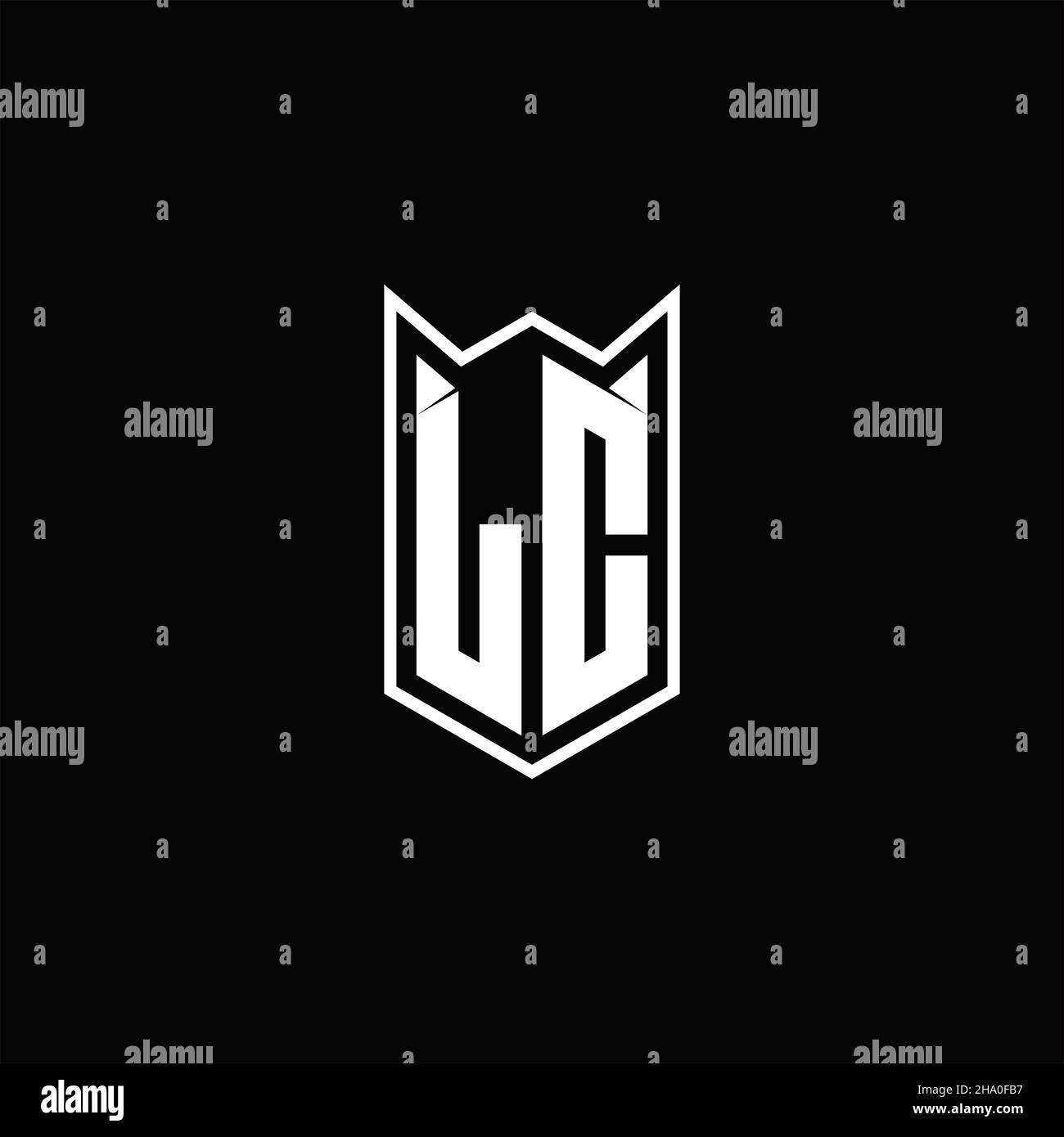 LC Logo monogram with shield shape designs template vector icon modern Stock Vector
