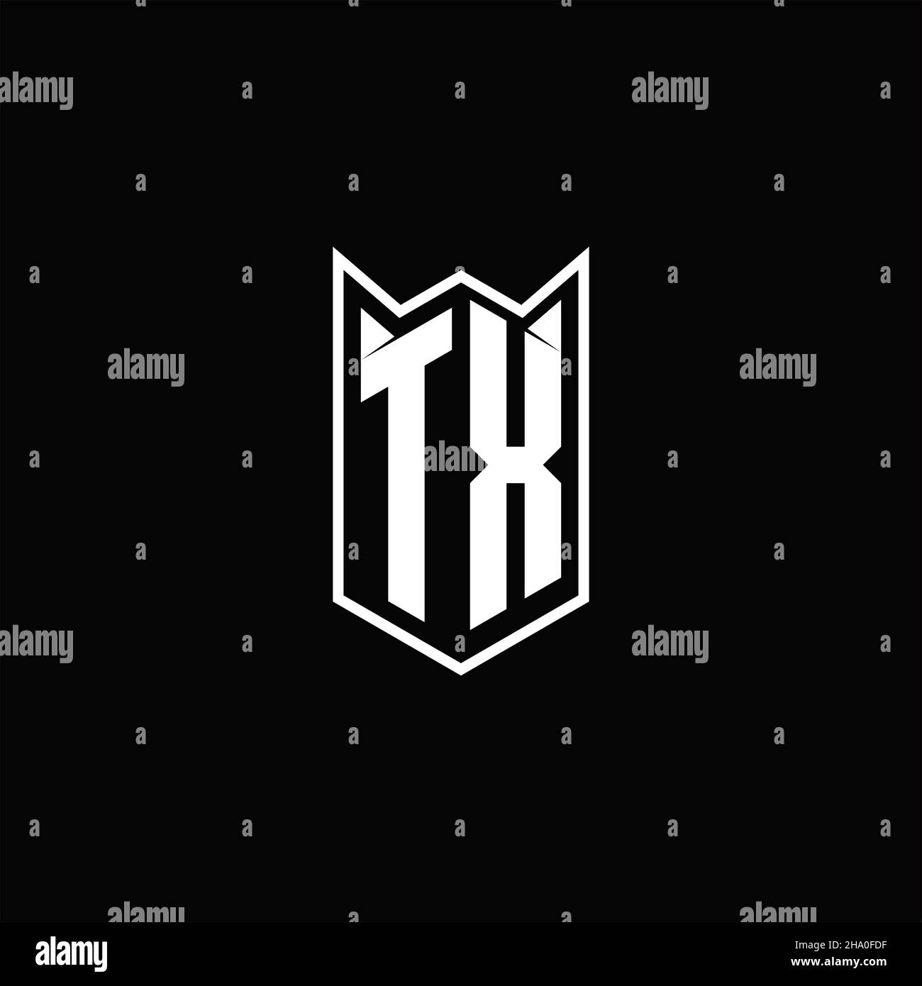 TX Logo monogram with shield shape designs template vector icon modern Stock Vector