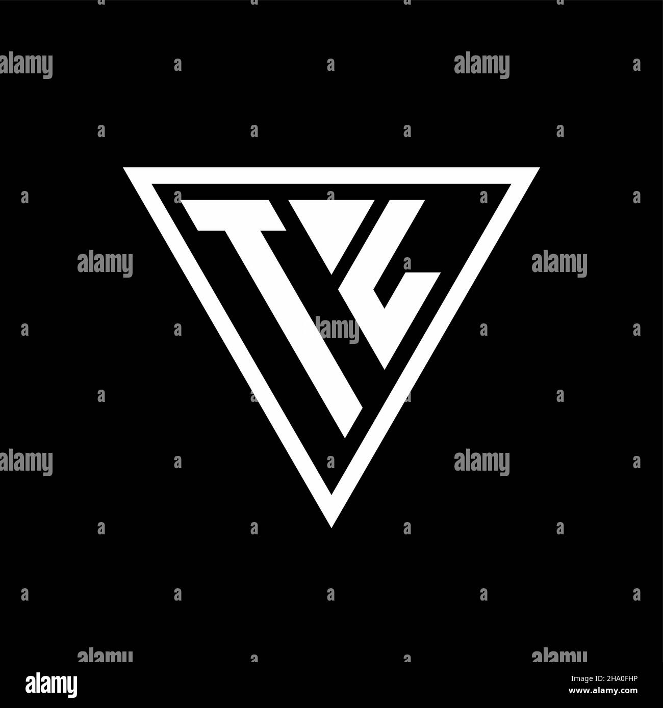 TL Logo monogram with tirangle shape isolated on black background geometric vector icon Stock Vector