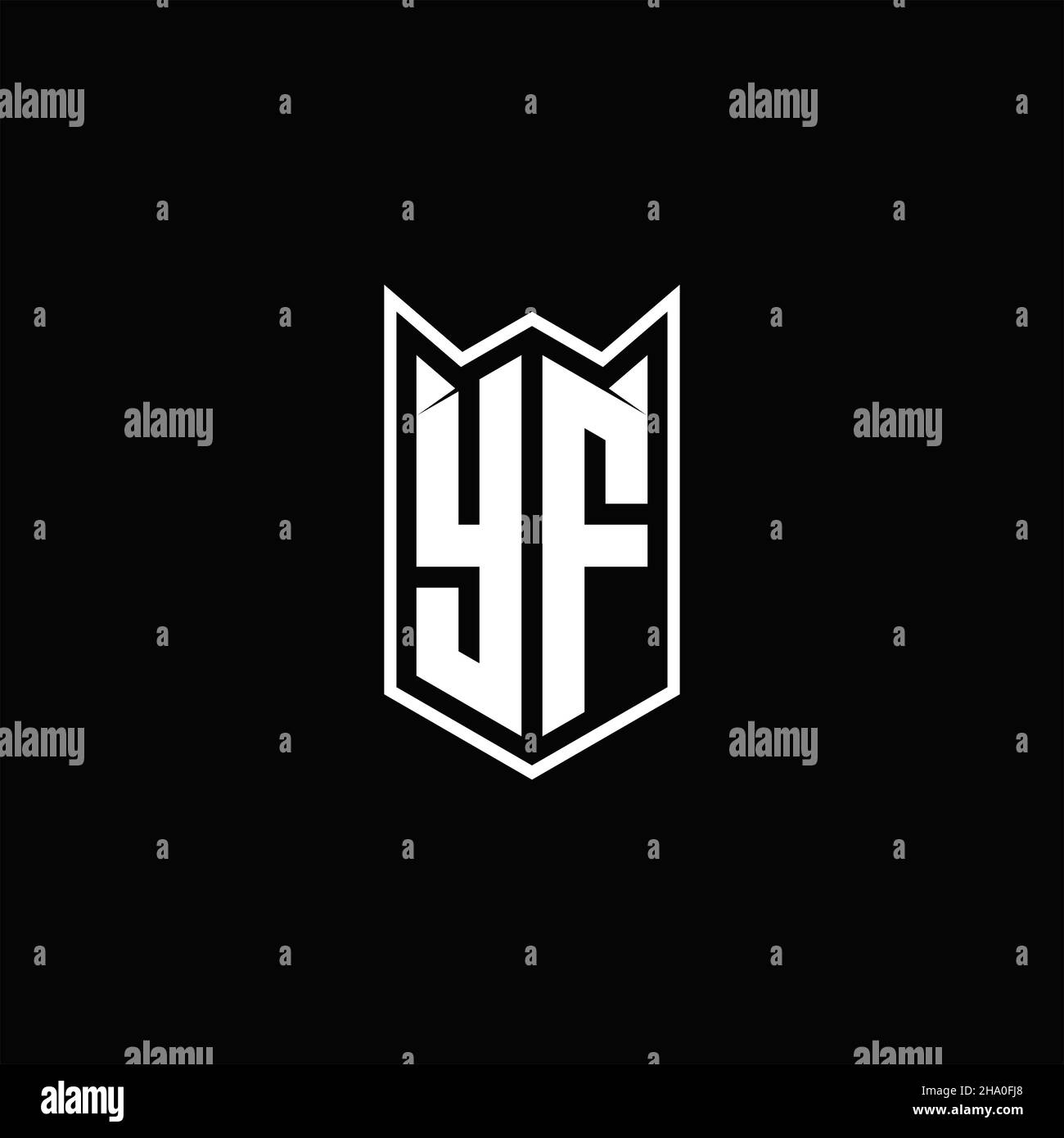 YF Logo monogram with shield shape designs template vector icon modern Stock Vector