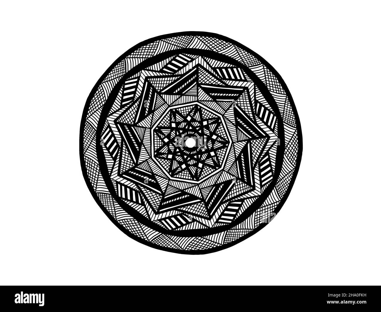 Mandala black white hi-res stock photography and images - Alamy