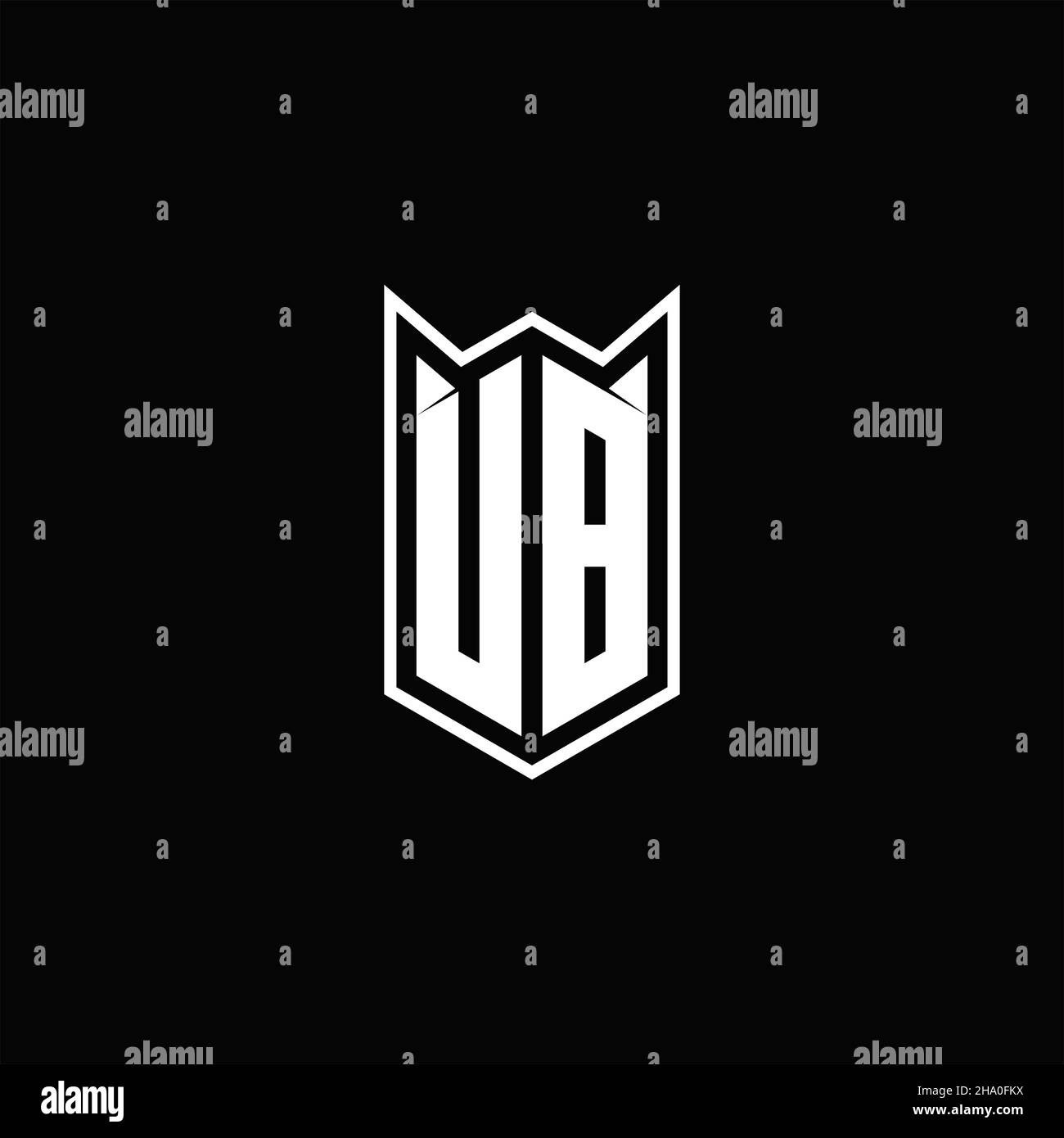 UB Logo monogram with shield shape designs template vector icon modern Stock Vector