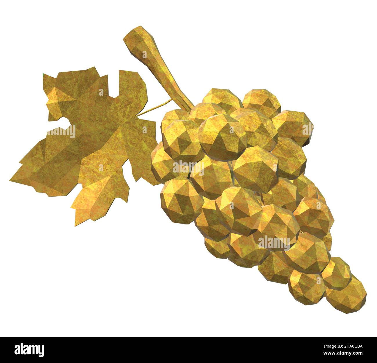 Gold Bunch of Grapes Decoration Figurine Stock Vector