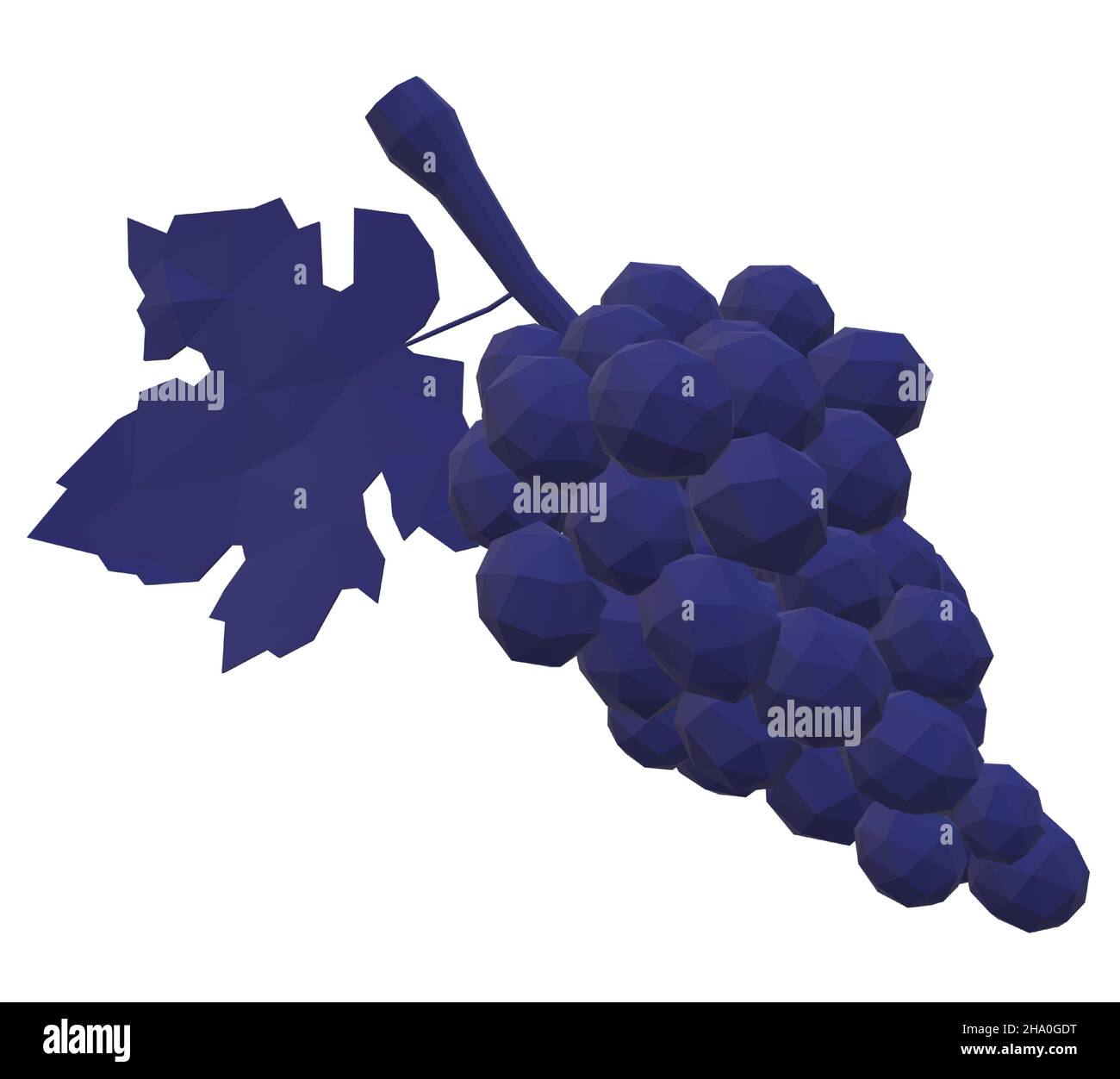Solid Dark Blue Bunch of Grapes Decoration Figurine Stock Vector