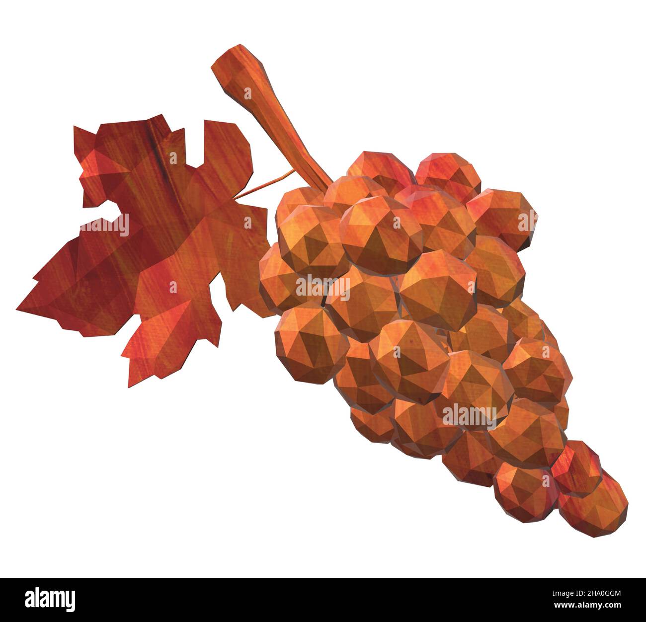 Orange Red Bunch of Grapes Decoration Figurine Stock Vector