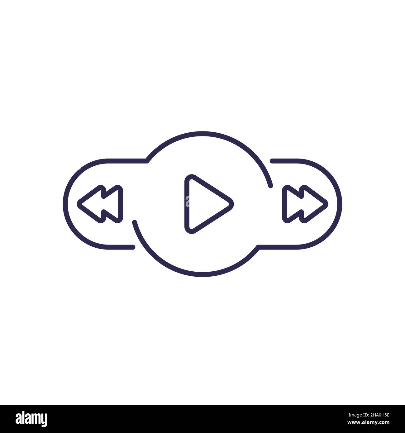 Music player line icon on white Stock Vector