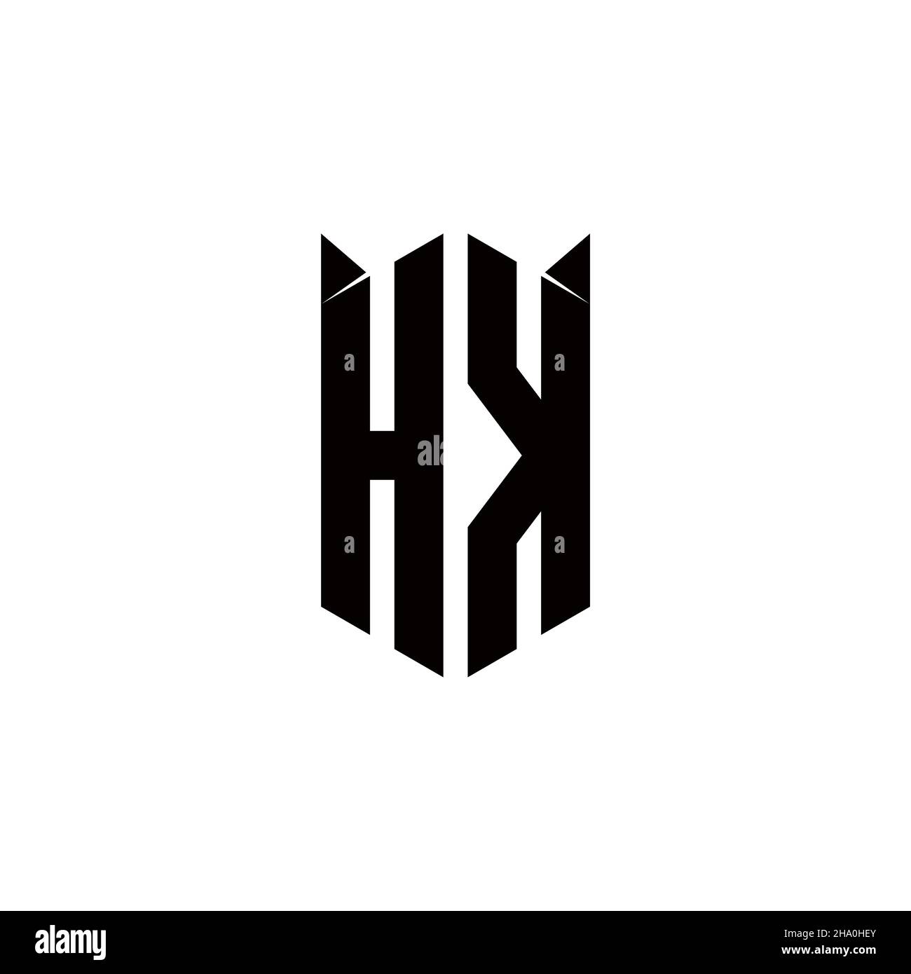 HK Logo monogram with shield shape designs template vector icon modern ...