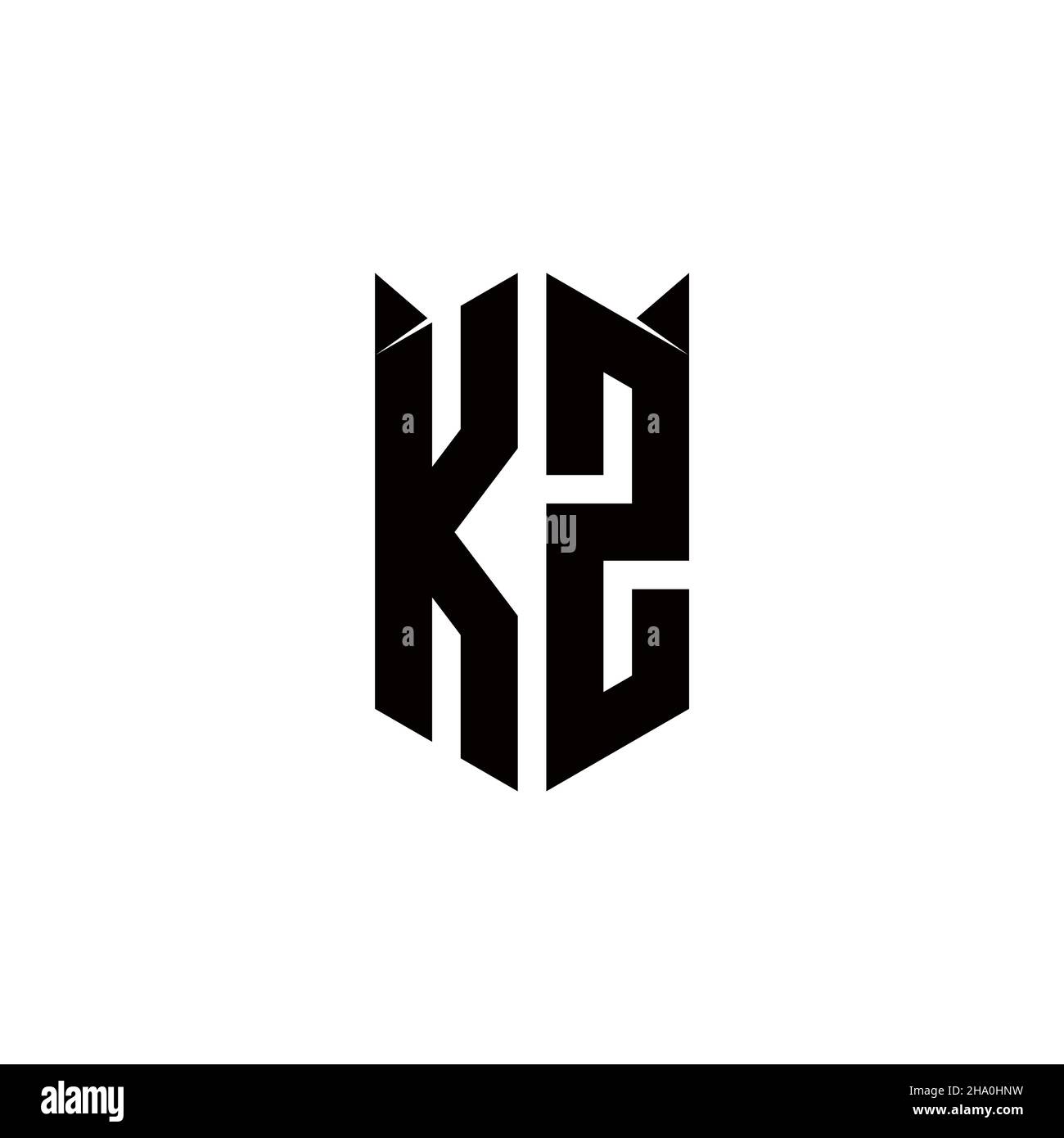 KZ Logo monogram with shield shape designs template vector icon modern ...